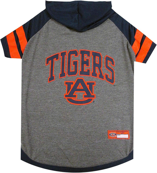 NCAA Auburn Tigers Hoodie for Dogs & Cats, Medium Collegiate Licensed Dog Hoody Tee Shirt. Sports Hoody T-Shirt for Pets. College Sporty Dog Hoodie Shirt.