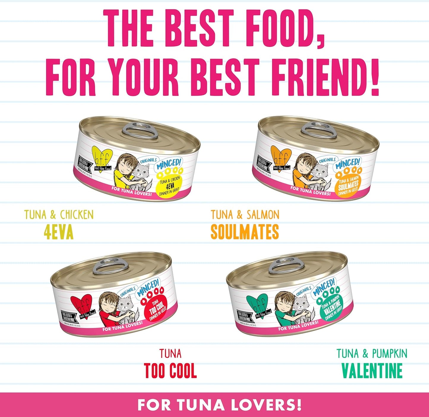 Weruva BFF Minced Natural Wet Cat Food, Batch O Besties Variety Pack, 5.5oz Can, Pack of 8