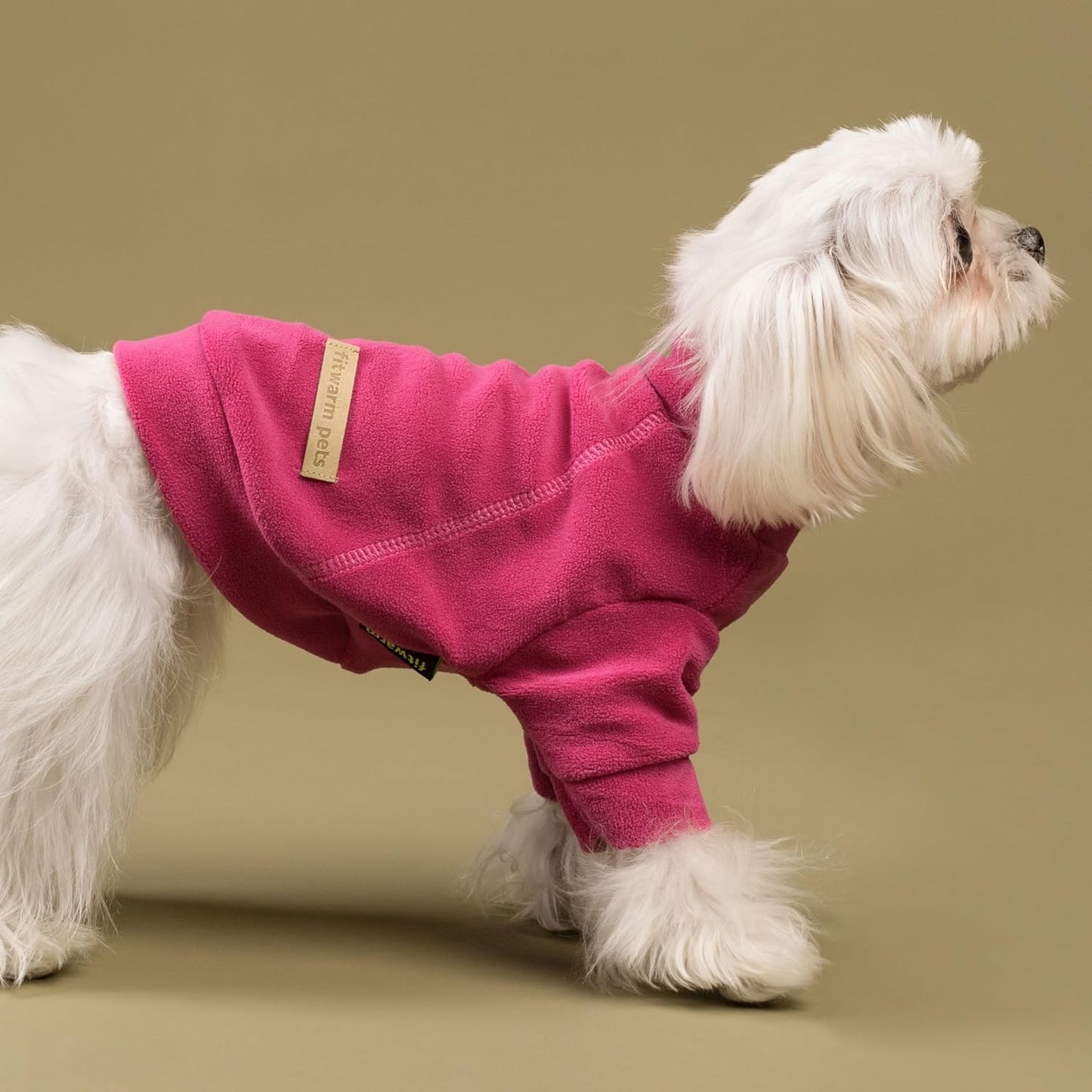 Fitwarm 3 Pack Classic Fleece Dog Sweater, Turtleneck Dog Sweatshirt, Dog Winter Clothes for Small Dogs Girl, Pet Pullover Jumper, Cat Apparel, Pink, Rose, Baby Pink, Medium