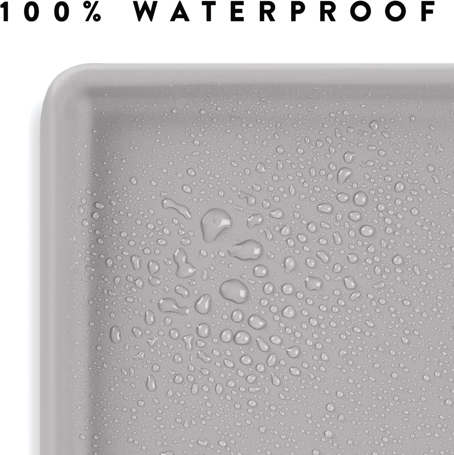 CatGuru Cat Food Mat, Small & Large Pet Feedingd Mat, 100% Waterproof Cat Mats for Food and Water, Silicone Mats for Pet Bowls, Non-Slip Placemat for Water Bowl or Fountain (Small, Silver)