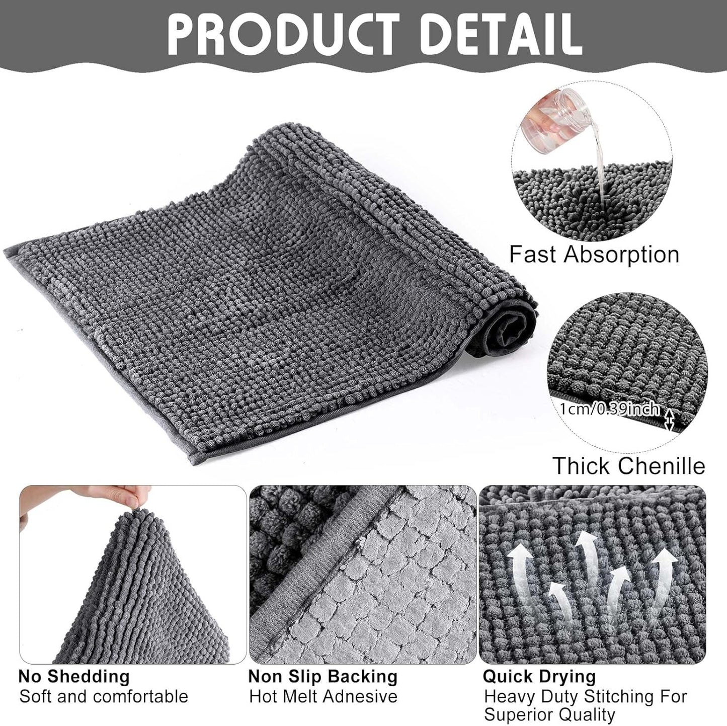 Amylove 4 Pcs Guinea Pig Cage Liner Guinea Pig Bedding Washable Fleece Pee Pads Reusable Small Animals Training Mat Small Animal Sleeping Bed for Bunny Hamster(Dark Gray,16 x 24 Inch)