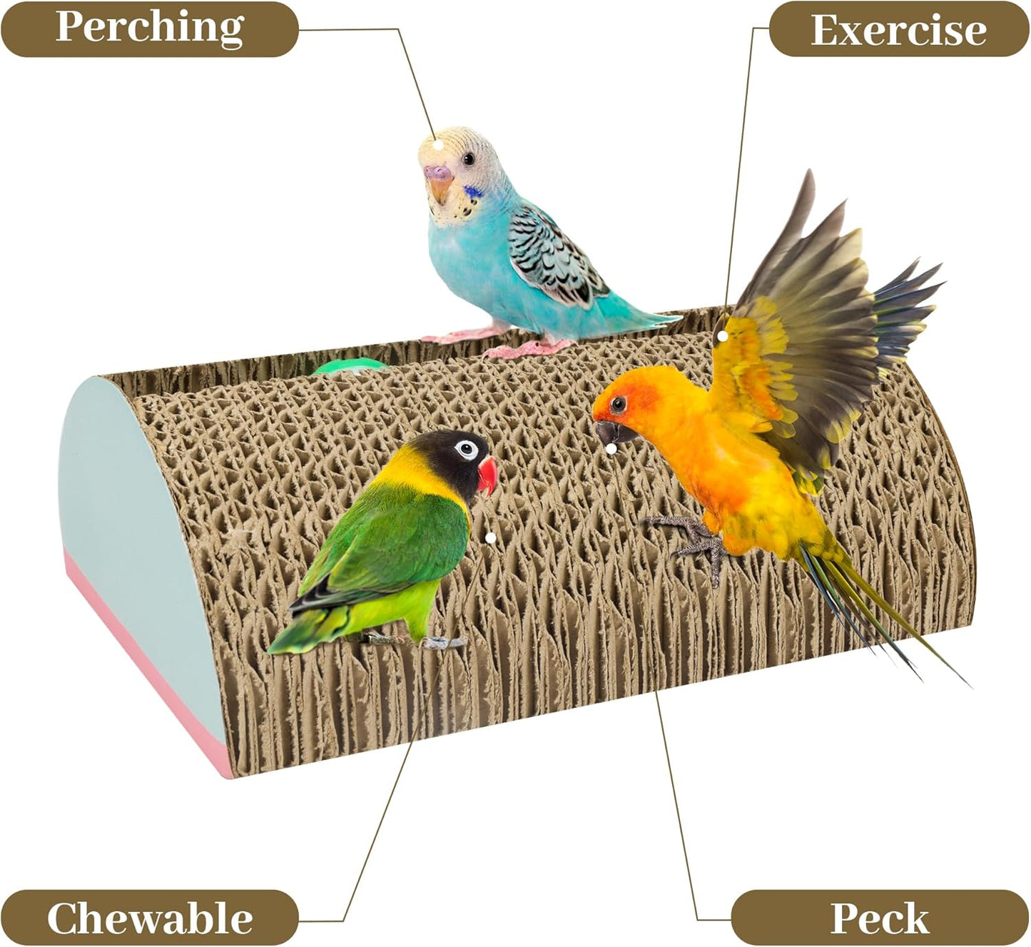 Parrot Cardboard Toy with Jingle Bells Bird Cage Perches Toy for Small to Regular Parrot Toys Bird Amazon, Grey Parrots, Parakeets,Macaw