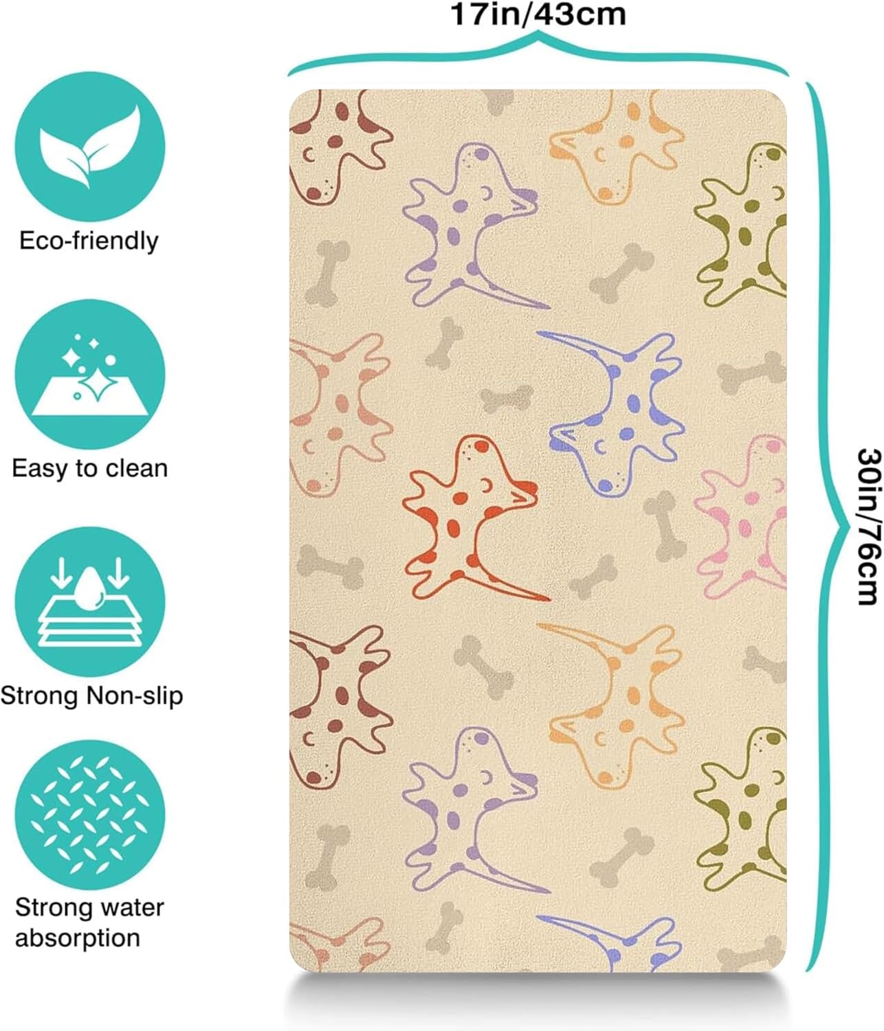 Pet Feeding Mat for Floors Waterproof Dog Mat for Food and Water Absorbent Quick Dry Non Slip mat for Cat Bowls