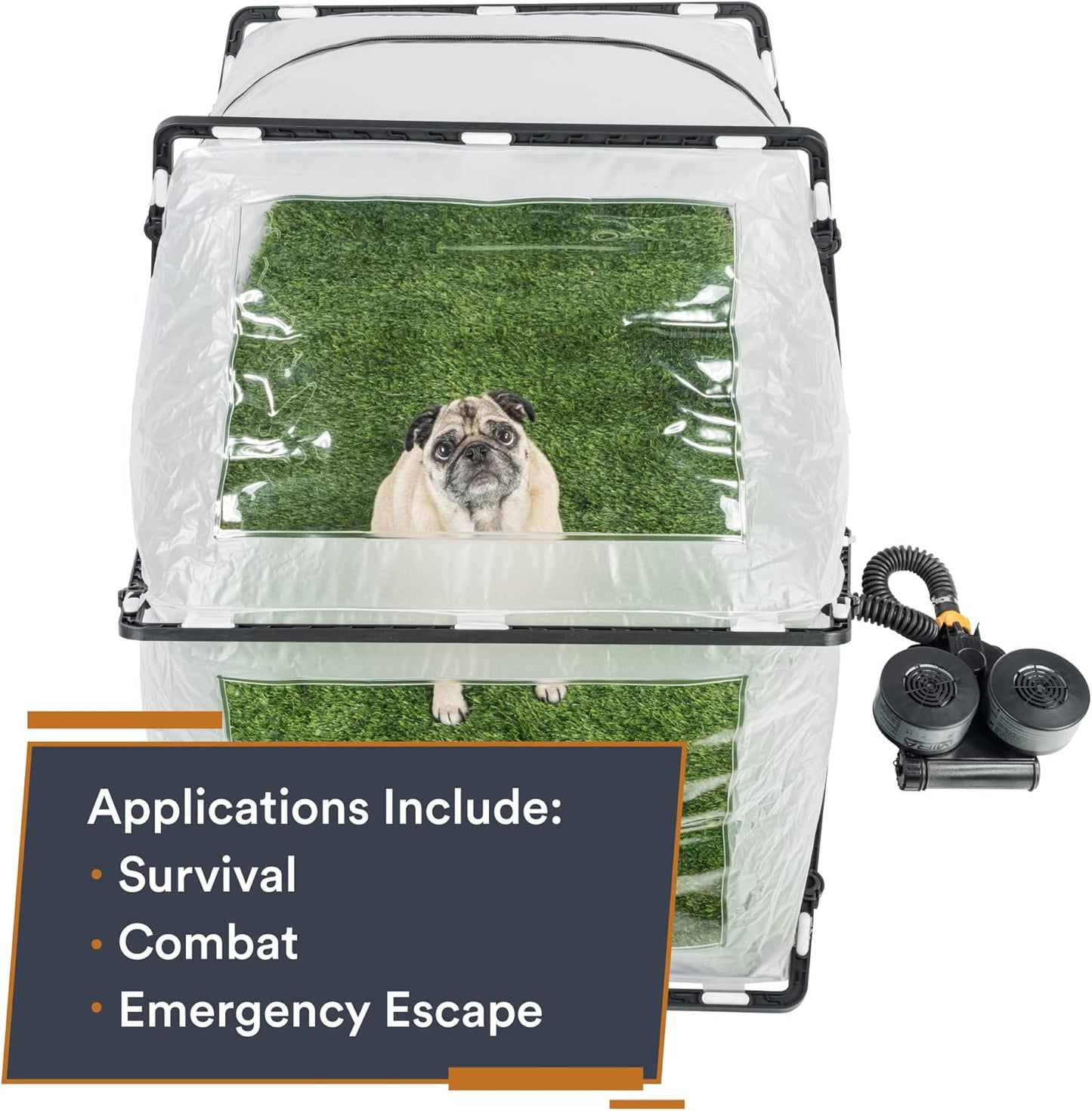 MIRA Safety FirstBreed Collapsible CBRN Animal Ark Dog Gas Mask | Military-Grade Enclosure and Protection for Dogs & Cats (Standard Kit (No MB-90 PAPR or Filters))