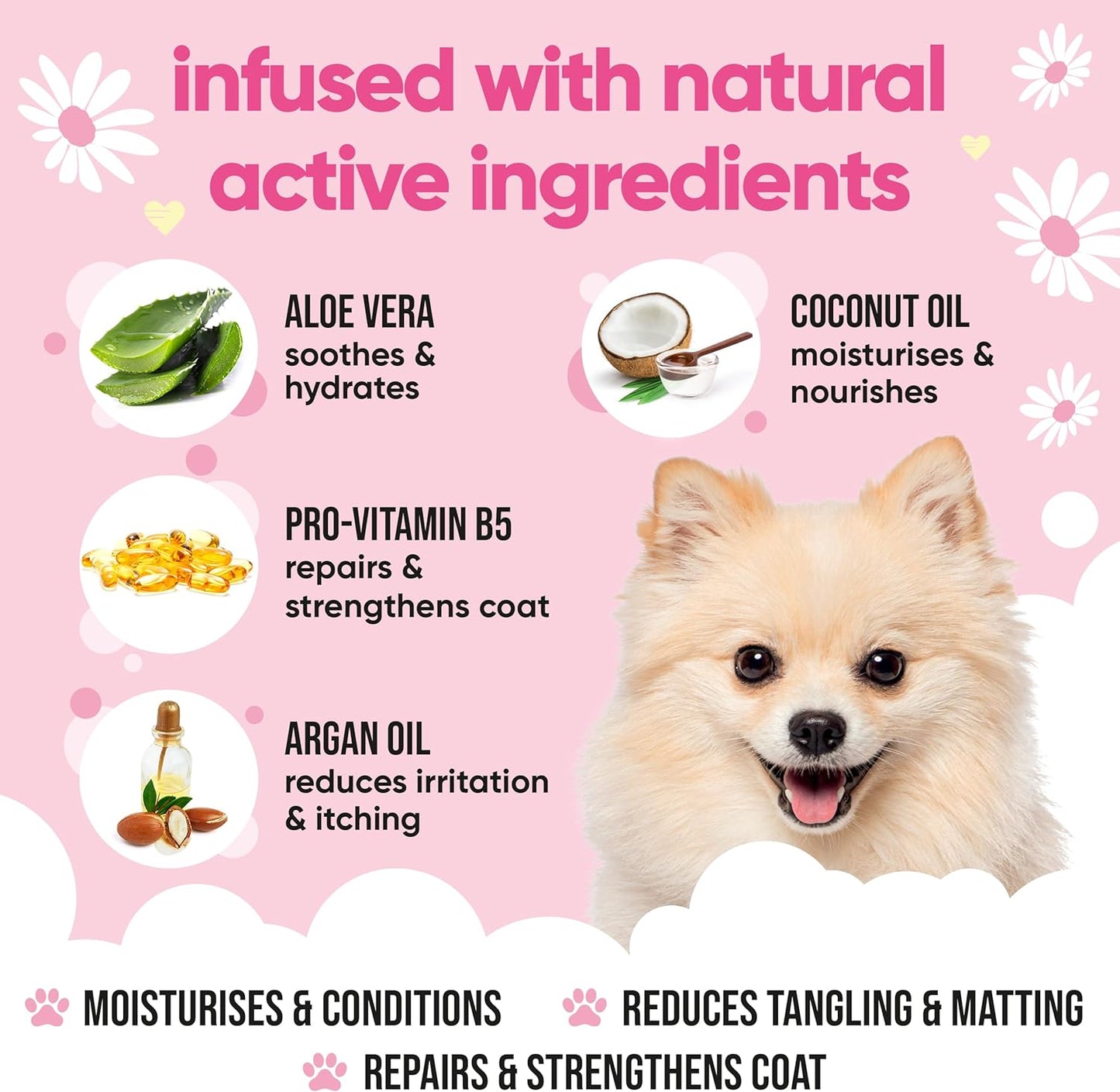 Baby Fresh Dog Conditioner (169.07oz) Made with Aloe Vera, Argan Oil & Pro Vitamin B5 to Detangle Matted Coats & Relieve Sensitive & Itchy Skin, Suitable for Puppies from 8 Weeks, Vegan