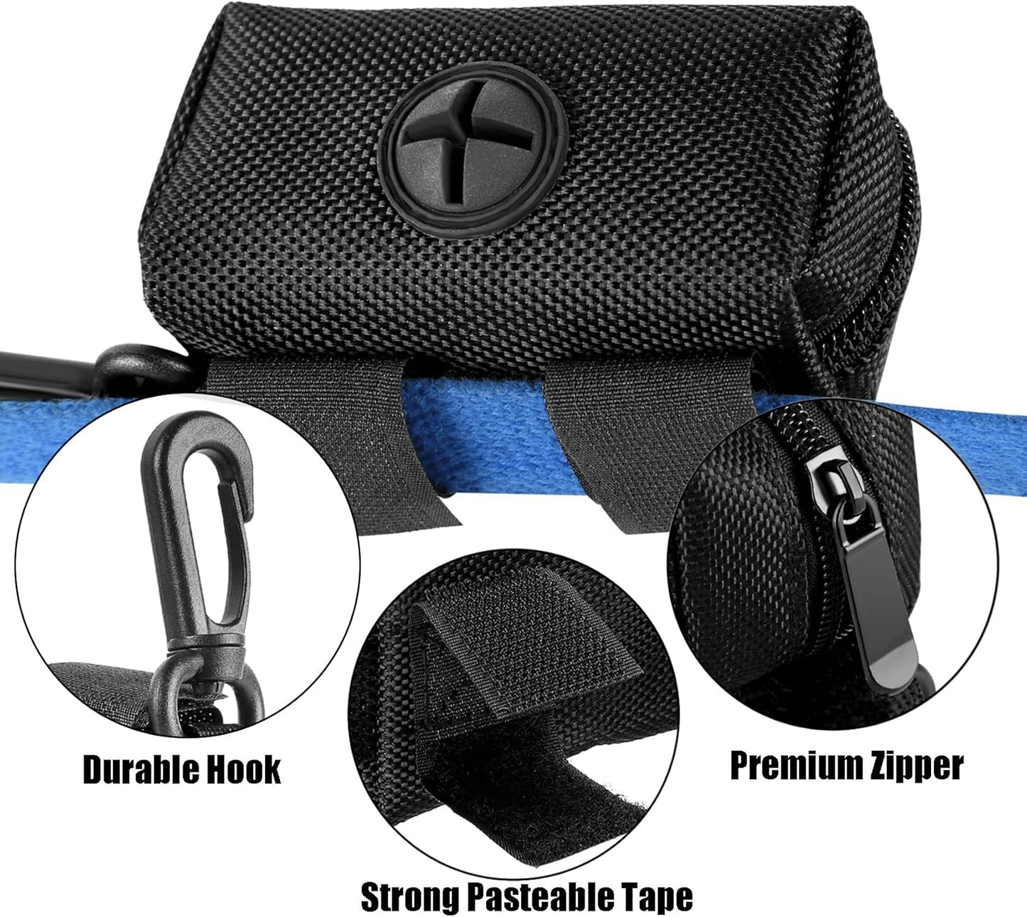 2Packs Dog Poop Bag Holder for Leash Attachment Dog Poop Bag Dispenser Dog Waste Bag Dispensers Dog Poop Bag Holders Fit Dog Leash Accessory With Hand Free Holder Carriers, Pink & Black