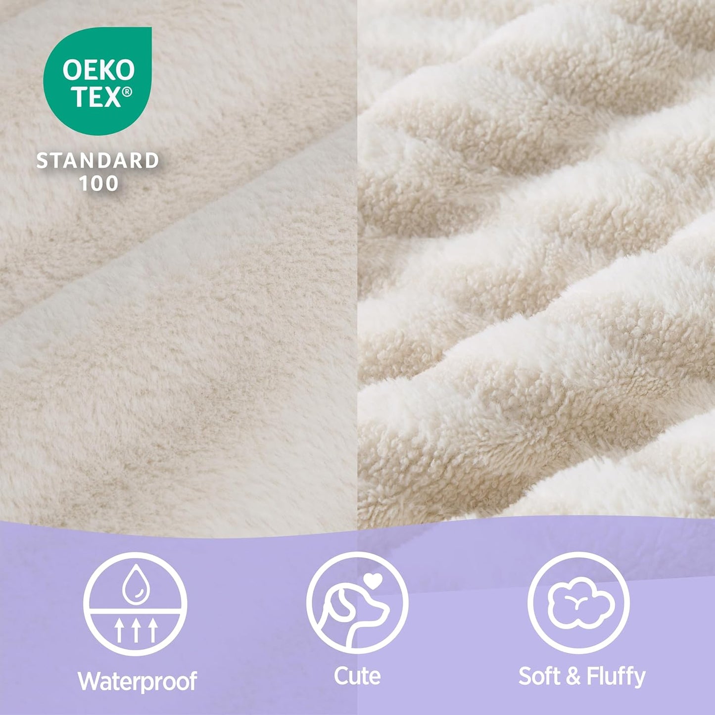 LE SURE Cute Dog Bed Medium Size Dog, Orthopedic Waterproof Medium Pet Beds with Sides, Non-Slip Bottom and Egg-Crate Foam Pet Couch Sofa with Washable Removable Cover, Beige