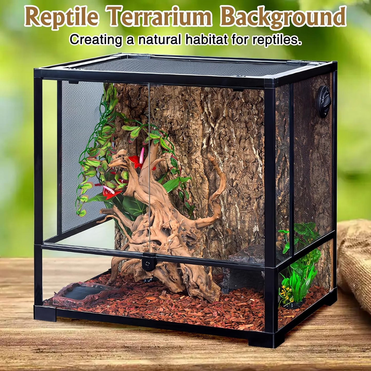 Fhiny 4 PCS Cork Bark Background, 11.6" x 7.7" Natural Cork Bark for Reptiles Bearded Dragon Climbing Backdrop Terrarium Habitat Wall Decor Accessories for Turtle Gecko Lizard Snake Spider Frog