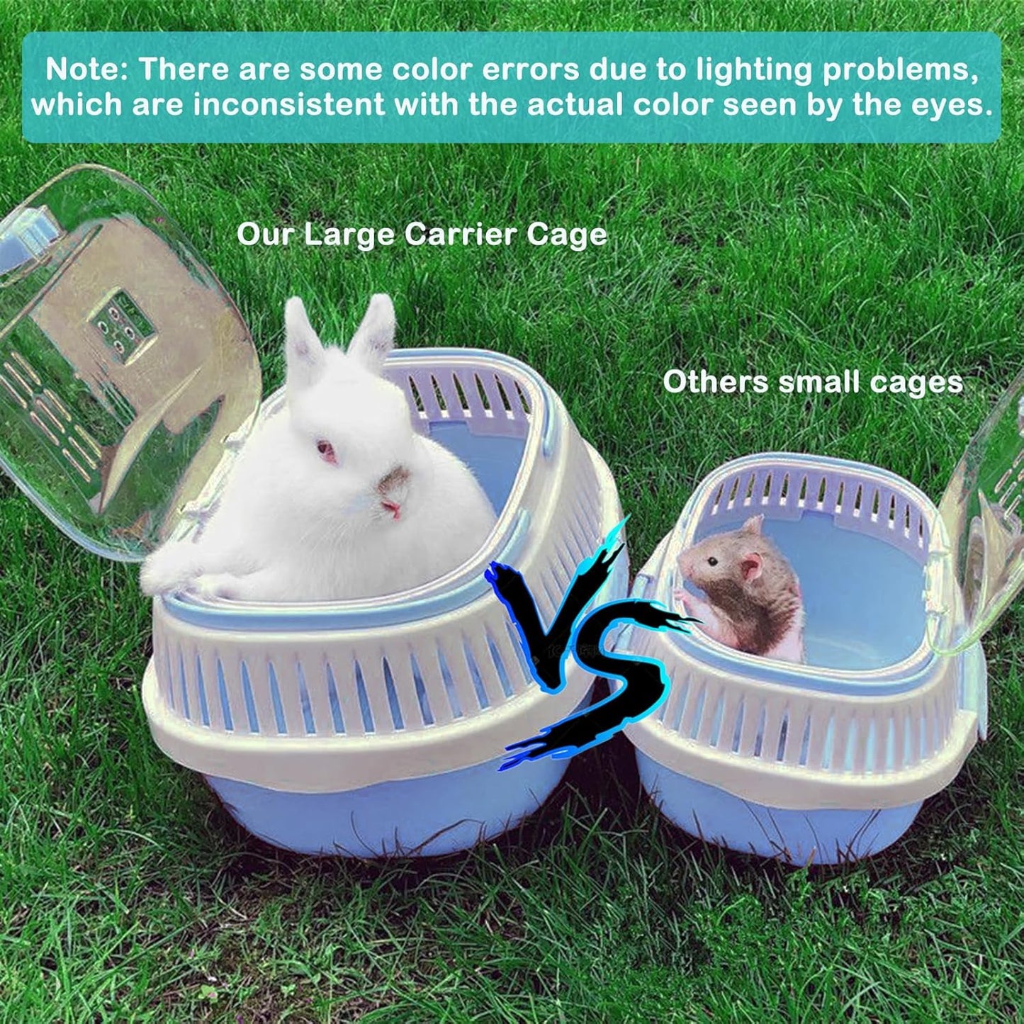 Hamster Carrier Guinea Pig Carrier 13 X 11 X 8 In Portable Hamster Travel Cage with Ventilation Holes Outdoor Small Animal Carrier for Rat Gerbils Rabbit Hedgehog Squirrel Mouse Sugar Glider
