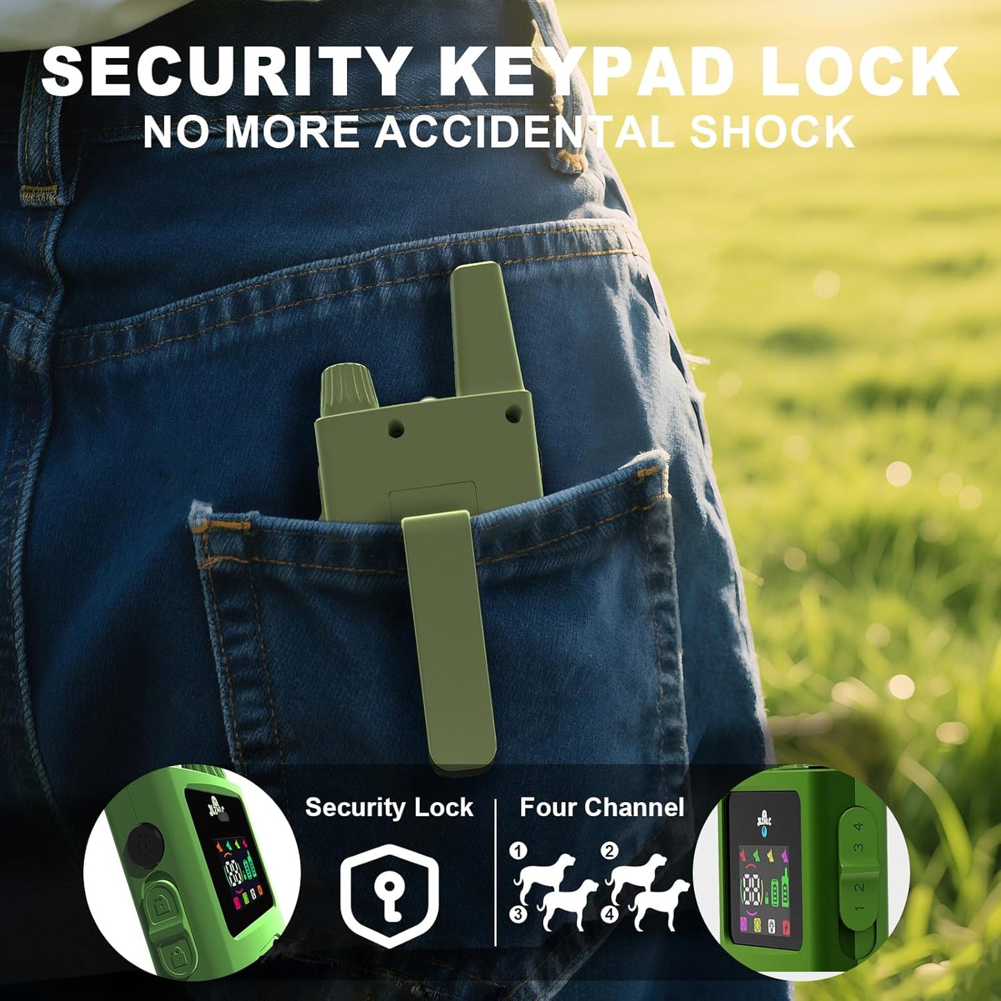 Dog Training Collar with Remote 4200FT - Shock Collar for Barking Control, 4 Modes(Beep/Vibe/Static), IPX7 Waterproof for Swimming, 30-Day Rechargeable Battery, Adjustable for Small to XL Dogs