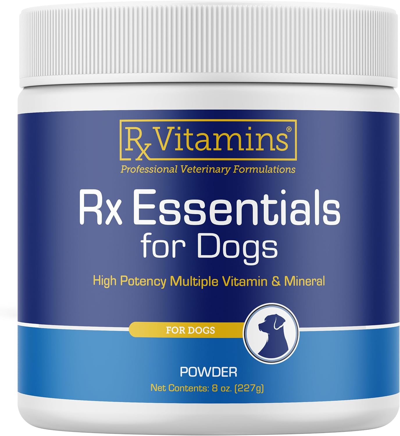 Rx Vitamins Essentials for Dogs - Daily Vitamins & Minerals - with Blue Spirulina, Kelp Powder, and Milk Thistle - Complete Canine Vitamins and Essential Minerals Powder - 8 oz