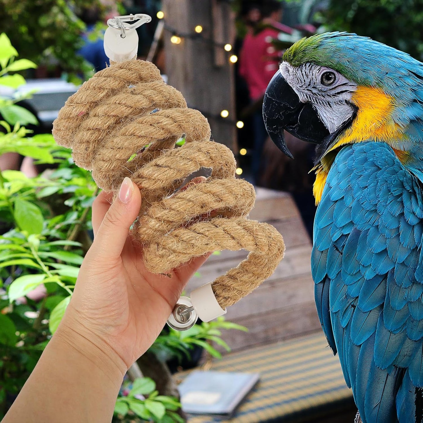 Bird Rope Toy - Parrot Climbing Perch 1.5M Durable Rope Swing for Parakeets Lovebirds & Cockatiels