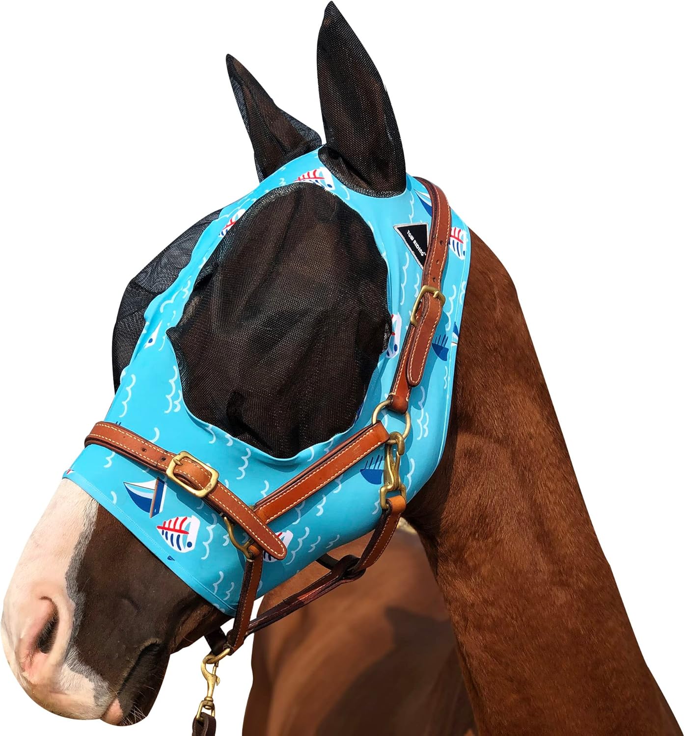 Horse Fly Mask Super Comfort Horse Fly Mask Elasticity Fly Mask with Ears We Only Make Products That Horses Like… (Sky Blue, M)