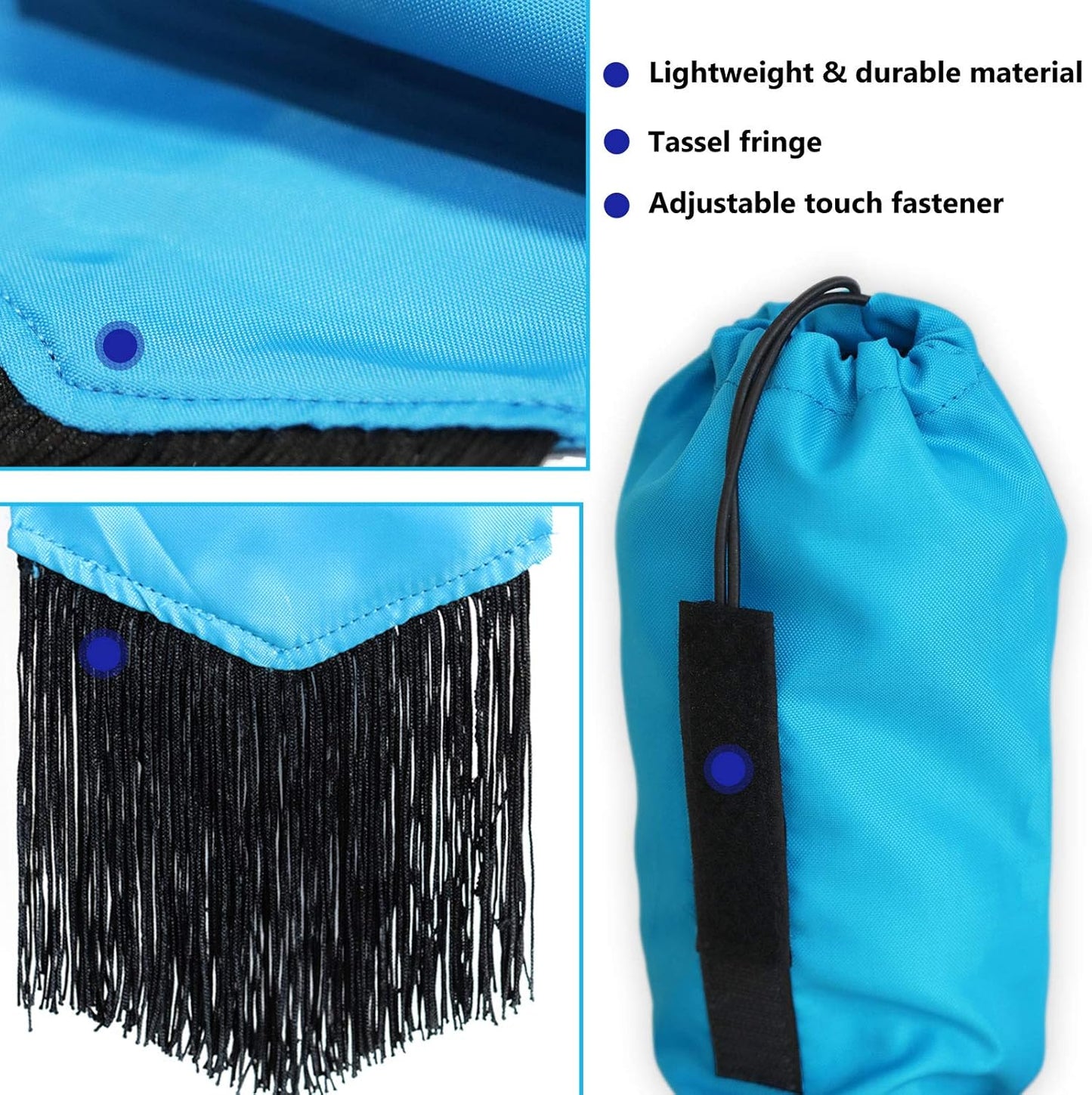 Harrison Howard Smooth Lightweight Adjustable Fastener Nylon Horse Tail Bag with Fringe