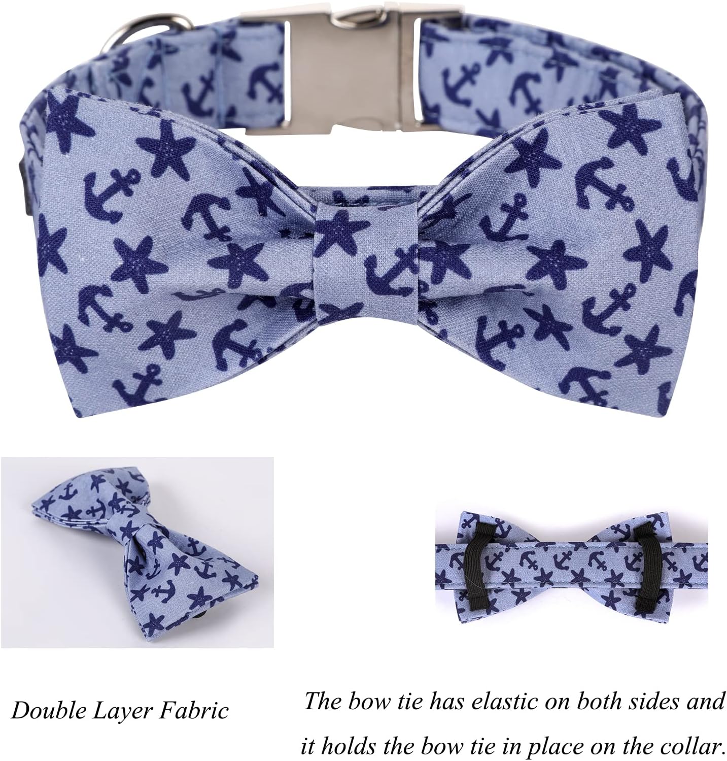 Lionet Paws Dog Collar with Bowtie, Summer Bowtie Collar for Dog,Adjustable Comfortable Dog Collar Gift for Puppy Small Medium Large Dog