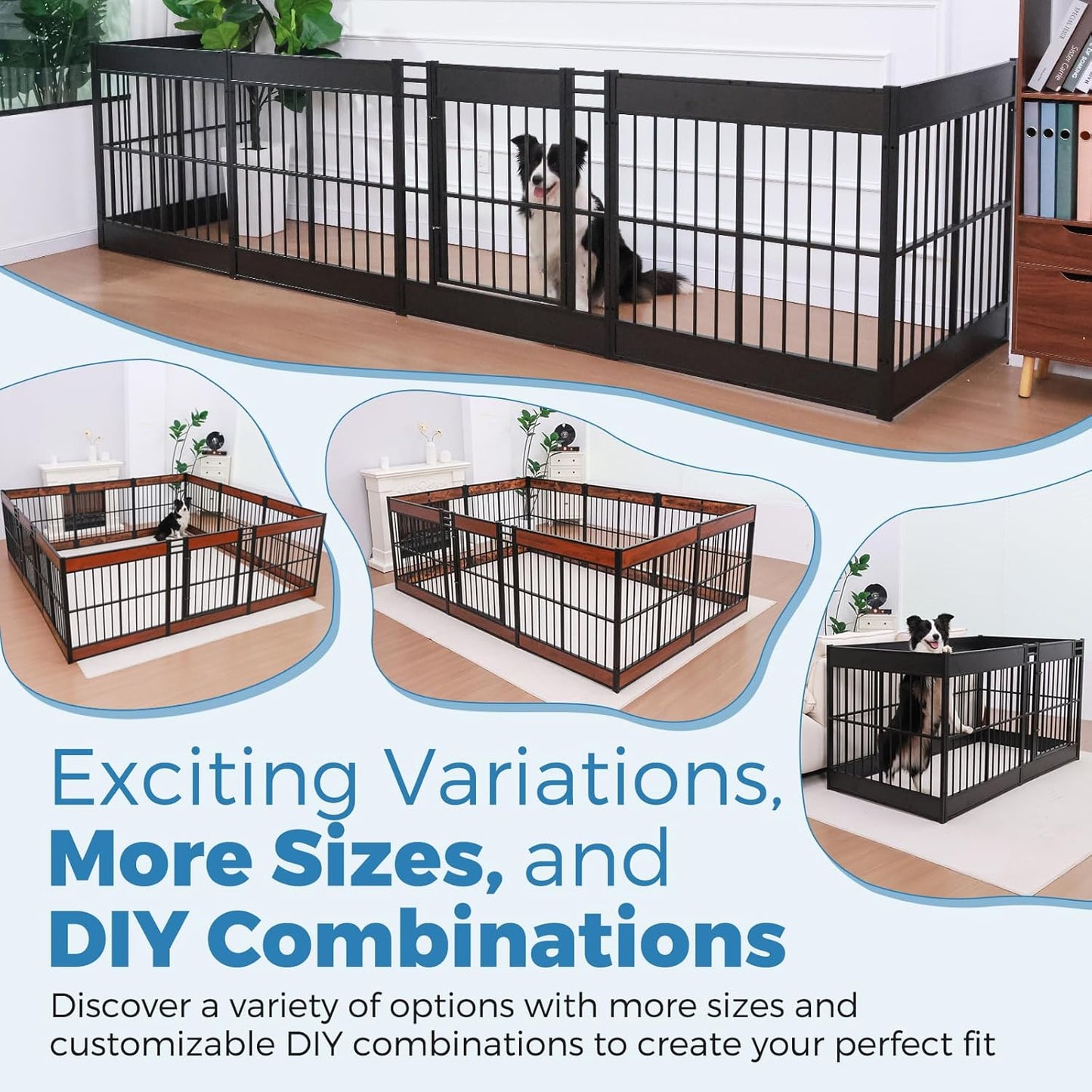 Dog Playpen, 31.5" Height Dog Pen Indoor, Heavy Duty, Safe and Sturdy, Furniture Style Puppy Pen