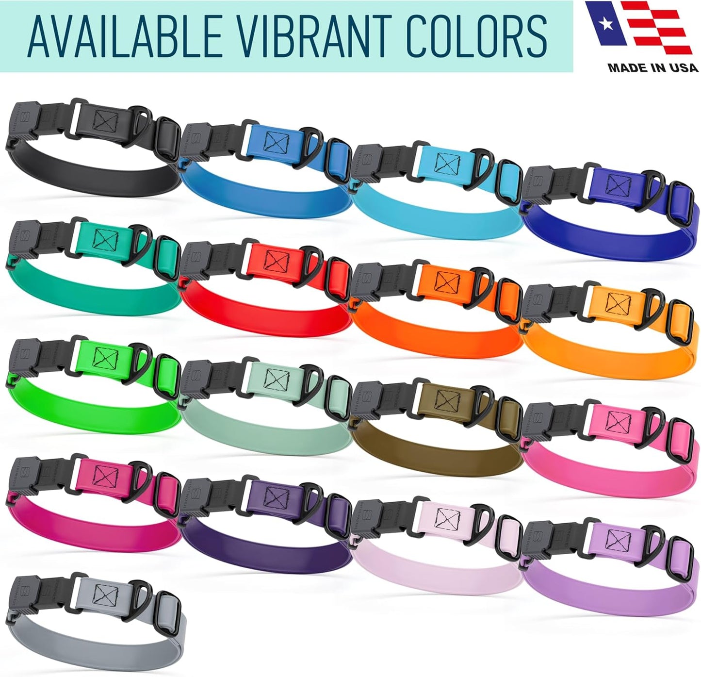 Dogline Biothane Waterproof Dog Collar with Herm Sprenger Black Stainless Steel Quick Release Buckle – Heavy Duty Tactical Durable Collar for Dogs – Comfortable and Safe Pet Collar W 1" L 15-25" Green