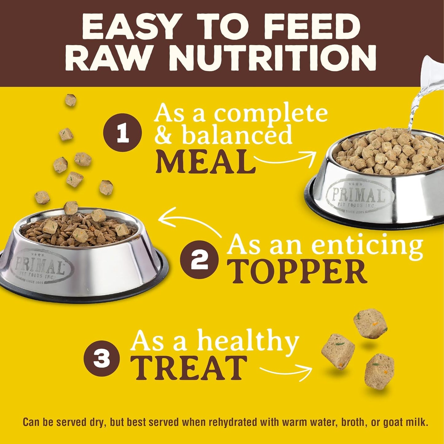 Primal Freeze Dried Puppy Dog Food, Pronto Mini Nuggets; Scoop & Serve, Complete & Balanced Meal; Also Use As Topper or Treat; Premium, Healthy, Grain Free, High Protein Raw Dog Food (16 oz, 2-Pack)