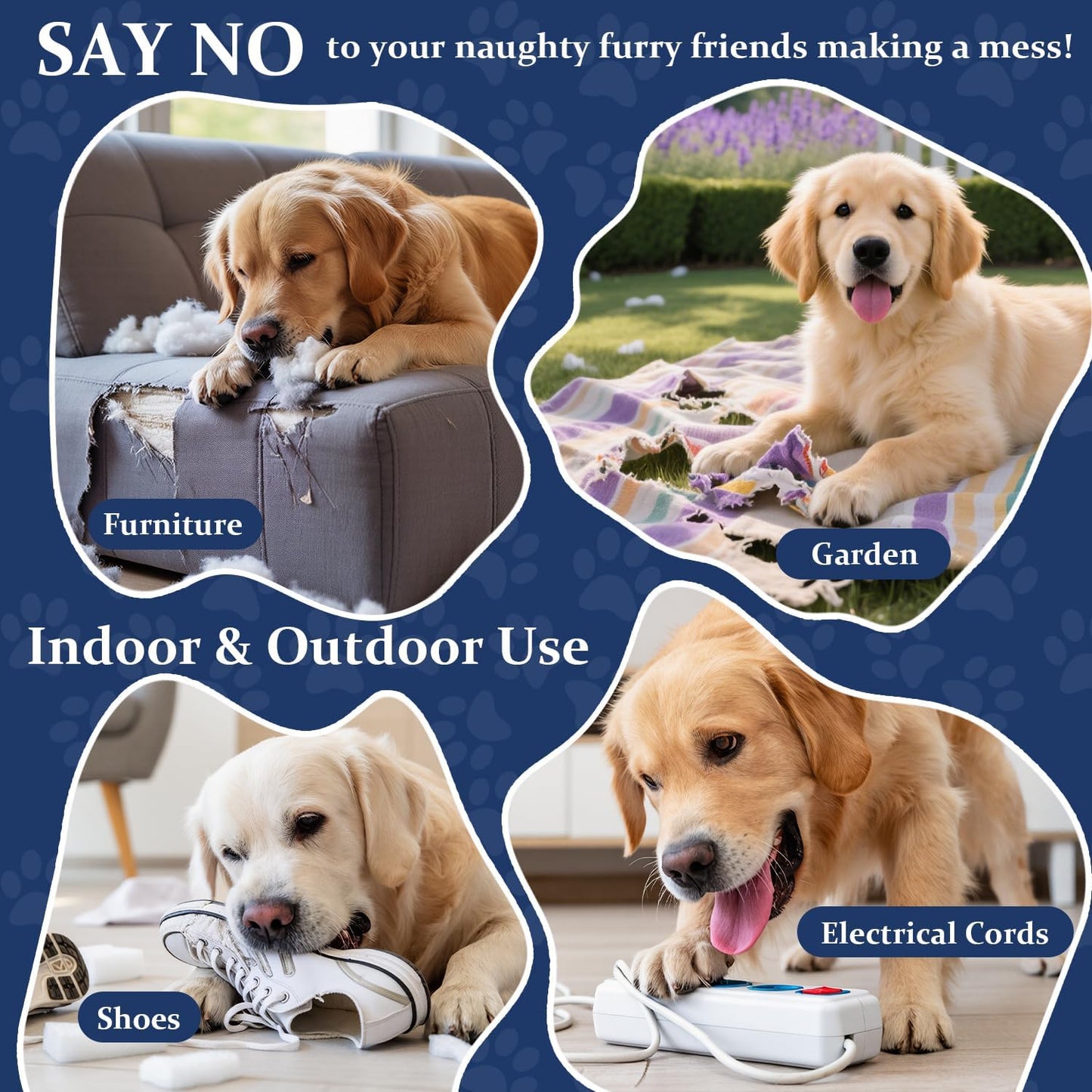 No Chew Spray for Dogs, 150 ml Bitter Apple Deterrent Spray to Stop Chewing, Licking and Biting on Furniture, Shoes and Plants, Alcohol-Free Puppy Training Aid for Indoor and Outdoor Use