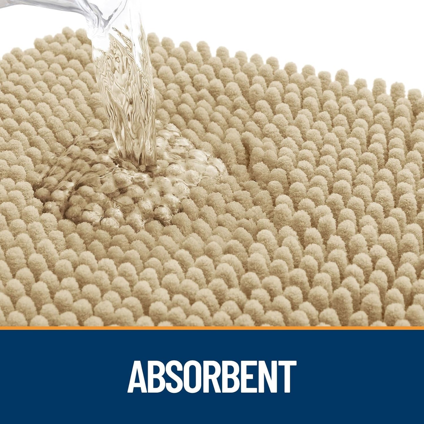 OLANLY Door Mat for Muddy Dog Paws 59x35, Ultra Absorbent Chenille Mud Doormat with Paw Print Design, Non-Slip Washable Doormat for Indoor Entryway, Quick-Dry Pet Bed Mats for Dirty Dogs, Beige