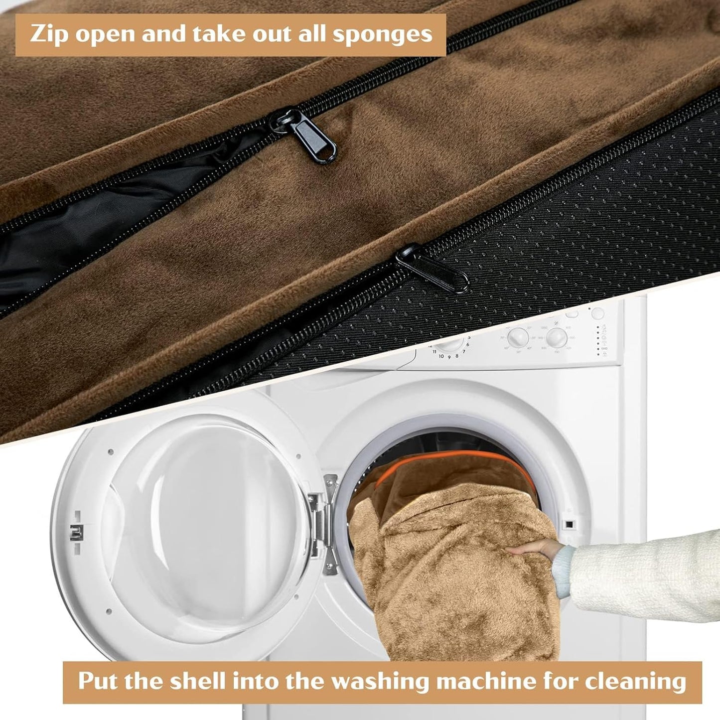 Comfort Expression Small Dog Beds Waterproof Orthopedic Foam Dog Sofa Beds for Small Dogs Comfy Pet Bed with Washable Removable Cover & Non-Slip Bottom(X-Small,Brown)