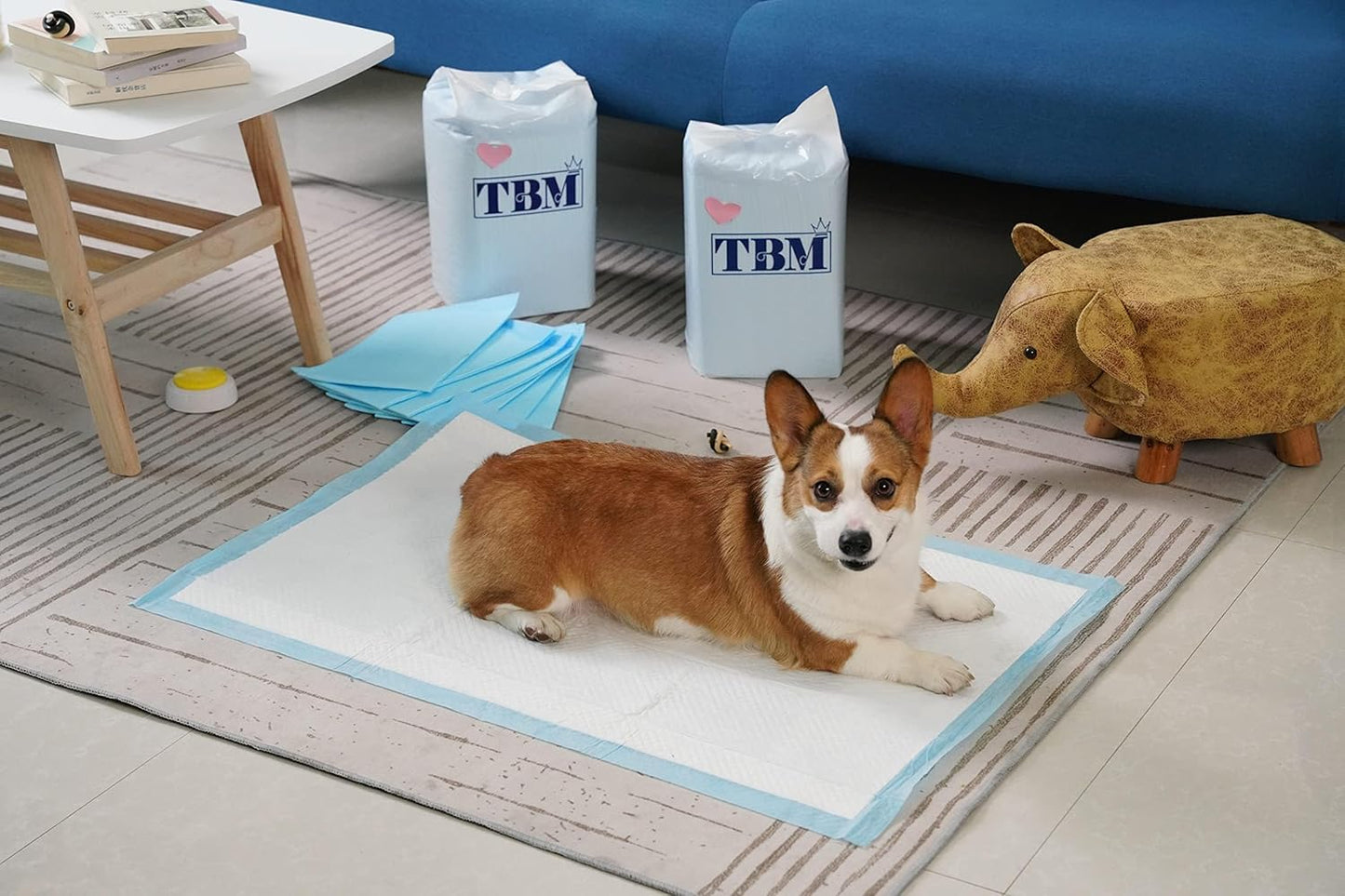 TBM Puppy Pads 100 Count - 23.6" x 23.6" - Super Absorbent Pee Pads for Dogs - Premium Leak-Proof - Pets Potty Training Essentials - Disposable Quick- Dry Pads for Puppies | Cats | Rabbits