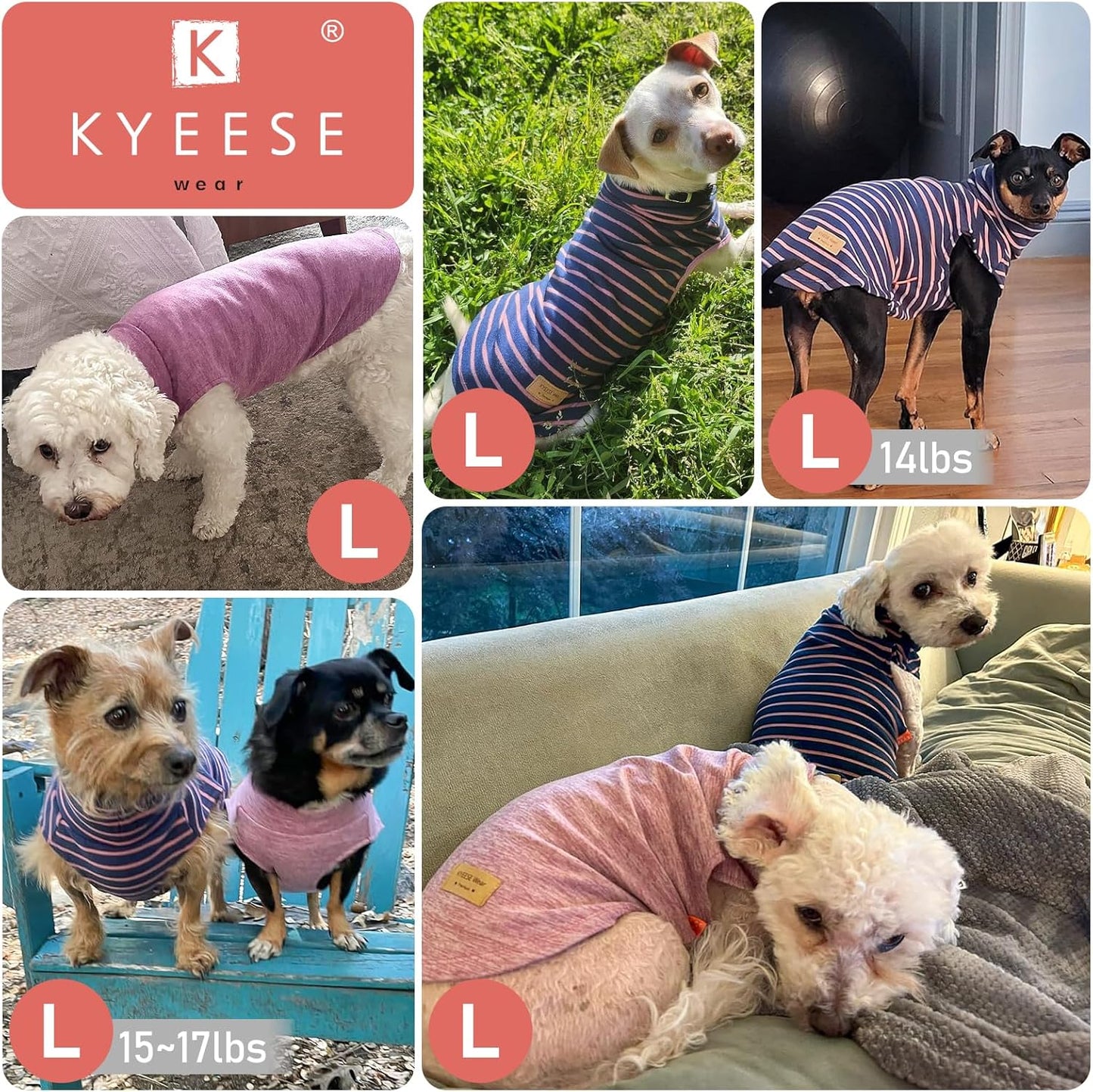 KYEESE 2Pack Dog Sweater Pullover Dog Sweaters for Small Dogs Girl Soft Dogs Clothes Stretchy Pet Sweatshirt Warm Dachshund Clothes Small Pets Sweaters Turtleneck Pet Coats