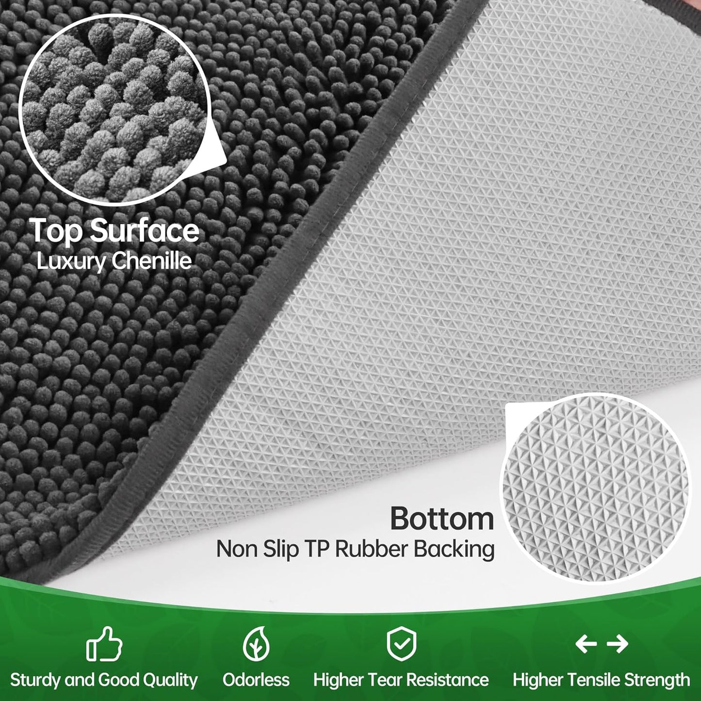 Dog Door Mat Indoor Entrance, 72" x 24" Absorbent Quick-Drying Mud Rugs, Non-Slip Door Rugs for Entryway Indoor Washable, Soft Chenille Dog Mat for Muddy Paws