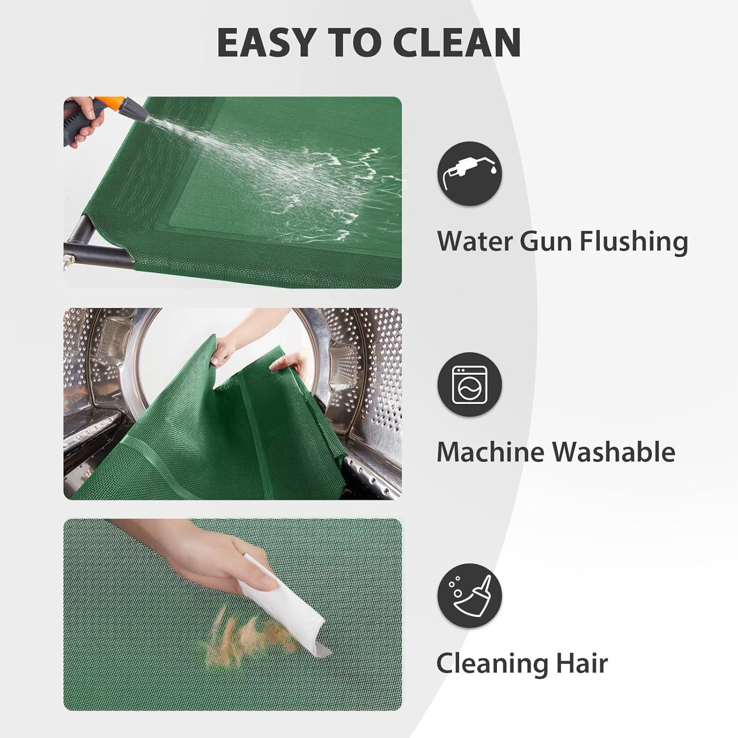 RRPETHOME Large Elevated Cooling Dog Bed, Raised Dog Cot Beds for Large Dogs, Elevated Outdoor Pet Cot, Chew Proof Portable Cooling Pet Cot with Skid-Resistant Feet and Breathable Mesh