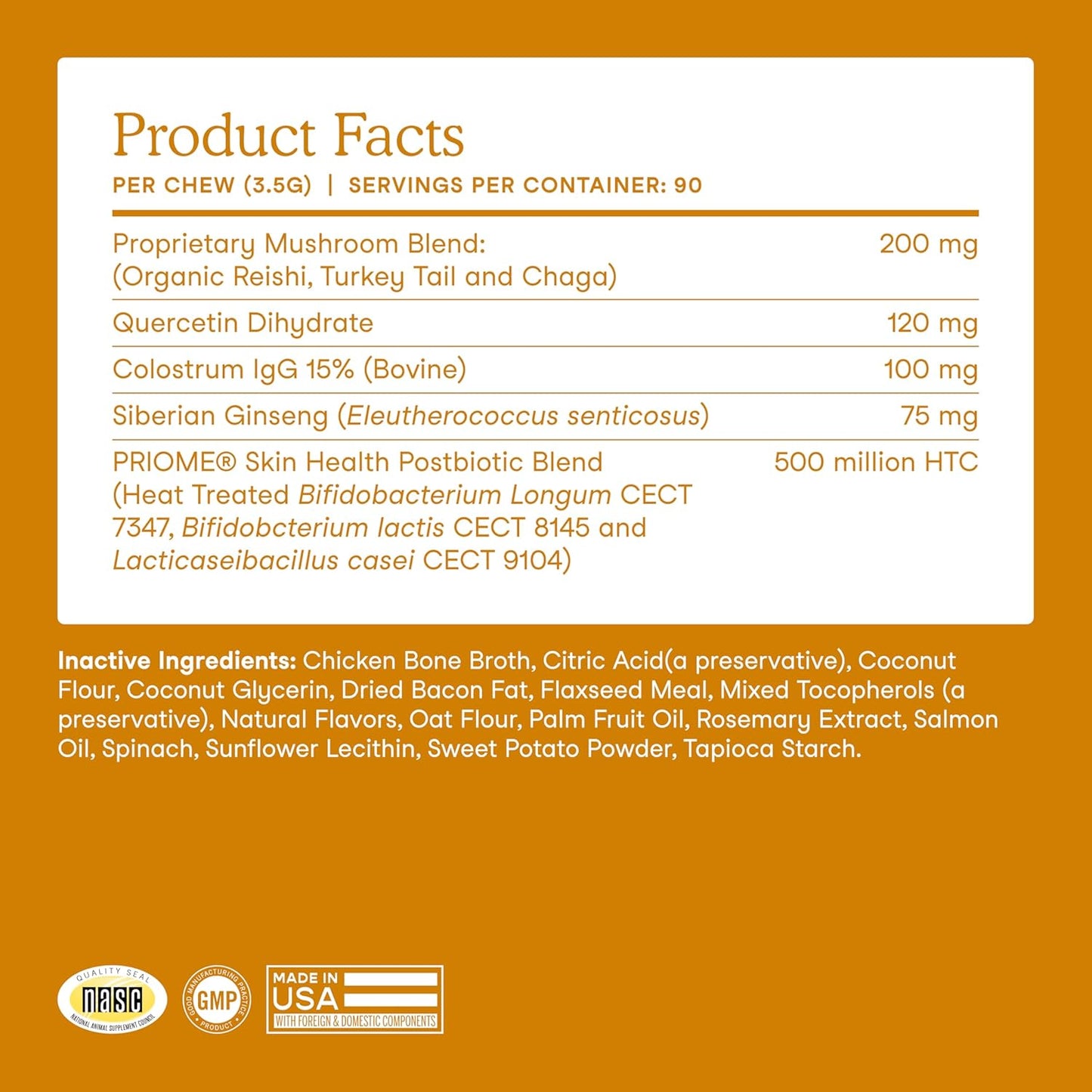 Fera Pets Dog Allergy Chews – Allergy Relief & Itching Skin Relief – Immune & Gut Support with Organic Mushrooms, Postbiotics & Colostrum – Promotes Skin Health – 90 Soft Chews