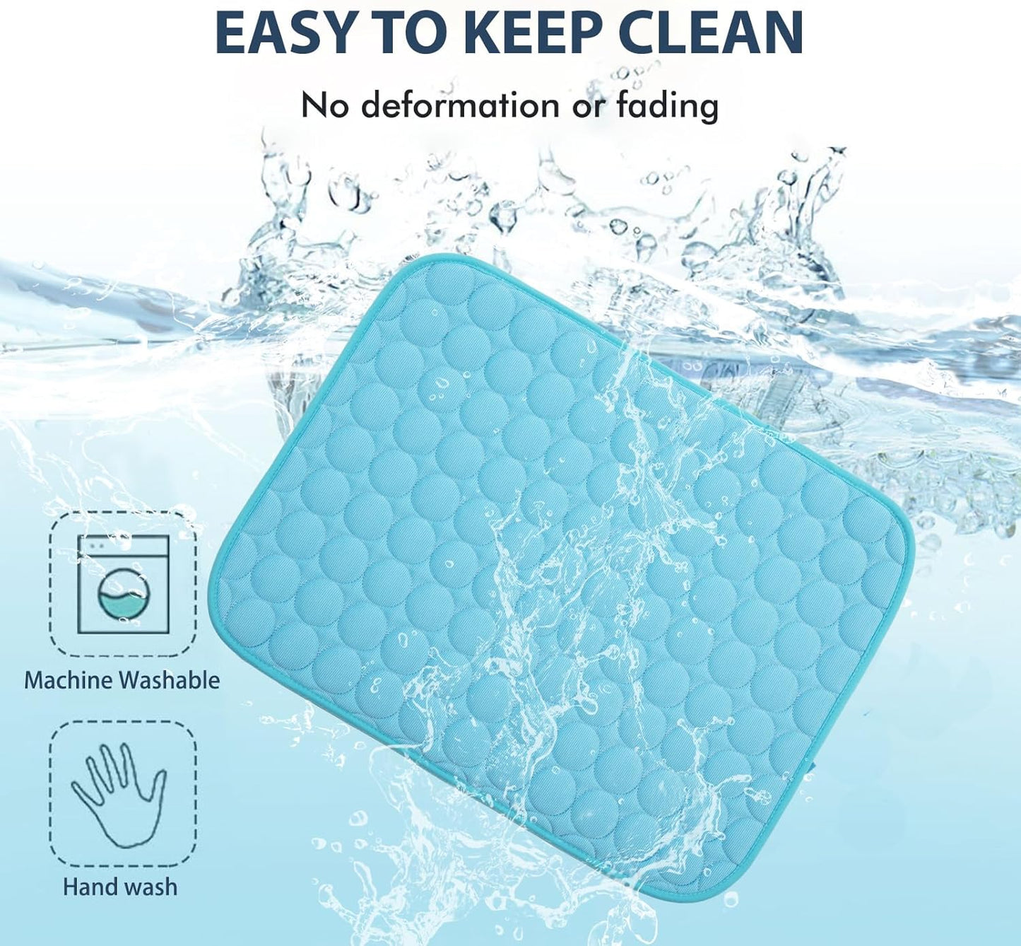 MICROCOSMOS Summer Cooling Mat & Sleeping Pad- Water Absorption Top, Materials Safe, Easy Carry, EZ Clean. Keep Cooling for Pets, Kids and Adults.(Blue, 40" x 28")