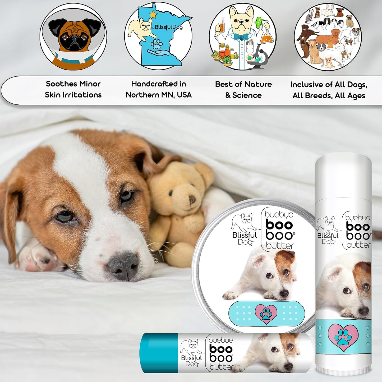 The Blissful Dog 2 oz TIN Jack Russell Terrier Booboo Butter