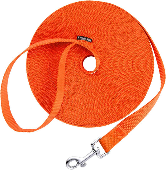 Siumouhoi Dog/Puppy Obedience Recall Training Agility Lead - 15ft 20ft 30ft 40ft 50ft Training Leash - Great for Play, Camping, or Backyard - Orange 20ft (20Feet, Orange)