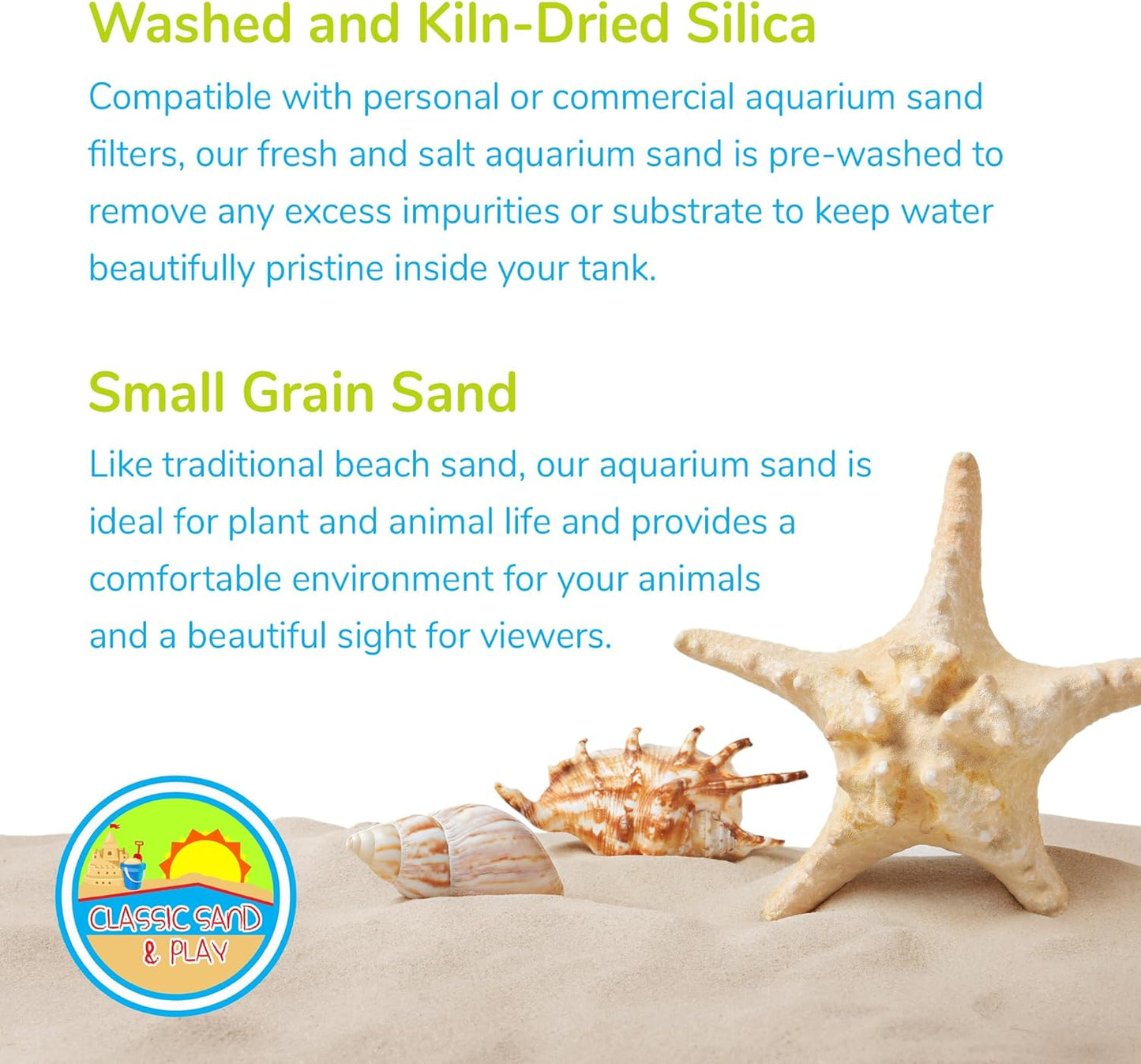 CLASSIC SAND & PLAY Natural Aquarium Sand for Freshwater and Saltwater Tanks, 40 lb. Bag, Improves Filter Life and Filtration Process, Pre-Washed Fine Sand, Orange
