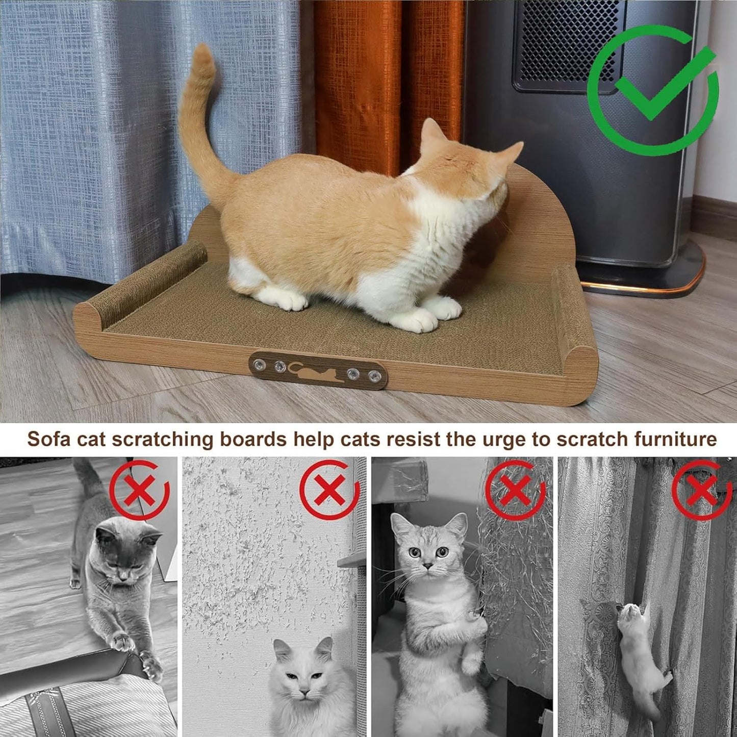 Cat Scratcher Couch Cat Scratching Bed Large Cat Scratcher Bed Cat Lounge Bed Scratching Pad for Indoor Cats