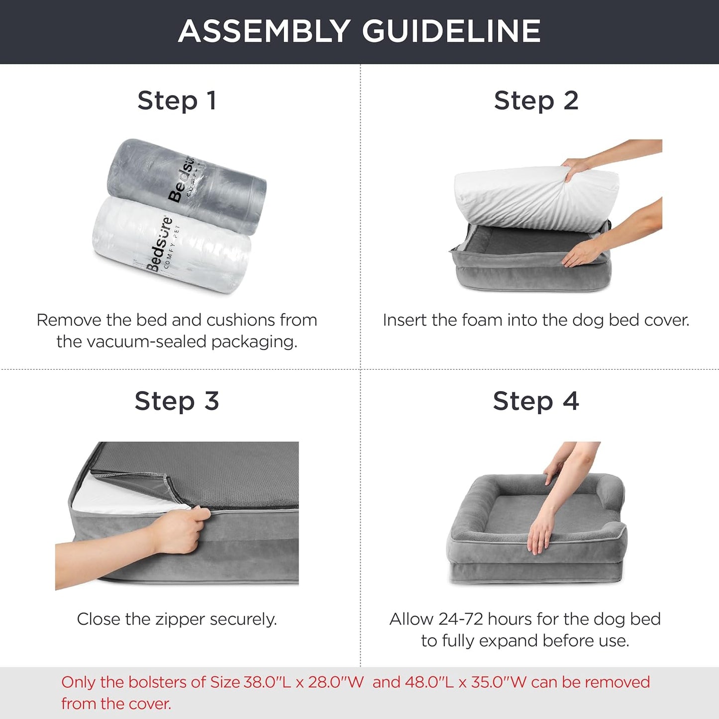 Bedsure Orthopedic Dog Bed Medium Size Dogs - Washable Medium Dog Cat Bed Waterproof, Comfort Pet Couch Sofa with Washable Removable Cover, Pets Bed with Nonskid Bottom, Moss Green, 28"