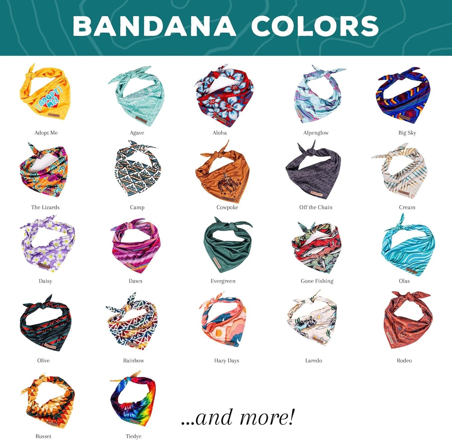 Wilderdog Dog Bandana with Lightweight Quick Drying Poly-Blend Mesh Material in Big Sky