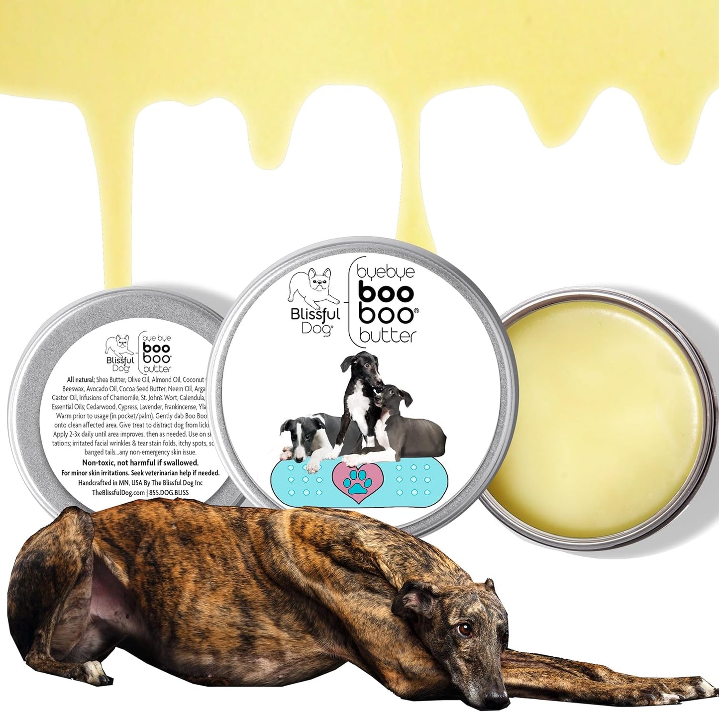 The Blissful Dog Greyhound Boo Boo Butter, 16 oz.