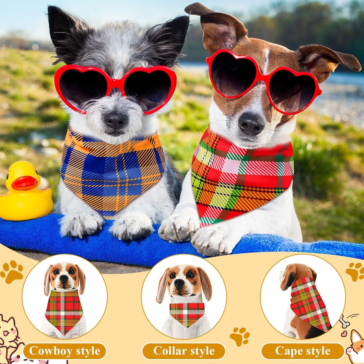 72 Pcs Plaid Dog Bandanas Bulk Triangle Scarf Cat Bibs Puppy Scarf Stripe Bandanas for Puppy Cat Birthday Party Costume