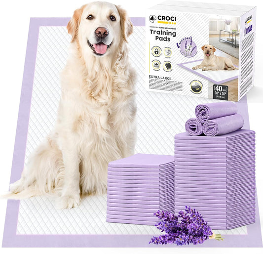 CROCI Dog Pads Extra Large 30x36in, Puppy Pads with Adhesive Tabs Super Absorbent Up to 10 Cups, Disposable (40 Counts)