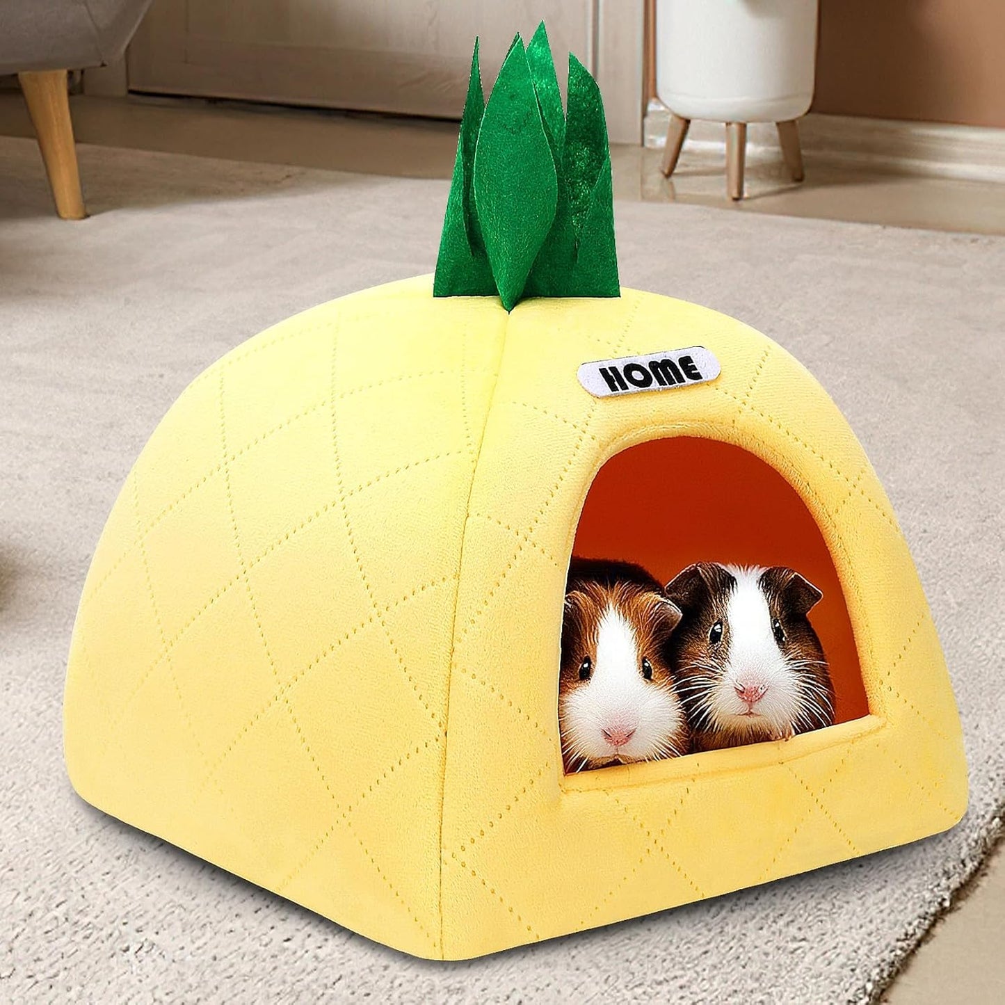 UPINS Guinea Pig Hideout,Guinea Pig Bed Washable Small Animal House Cage Accessories for Chinchillas Hamsters Hedgehogs Ferrets Bearded Dragons and Rats