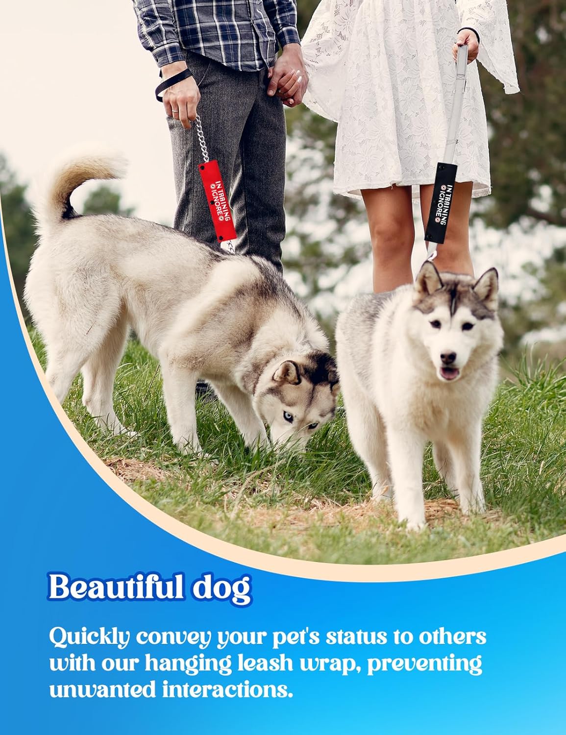 in Training Ignore Dog Leash Sleeve, Funny Yellow Dog Leash Wrap Alert Hanging ID Patch Tag, in Training Leash Wrap Service Dog Leash Wrap Pet Birthday Gifts for Dog Owners