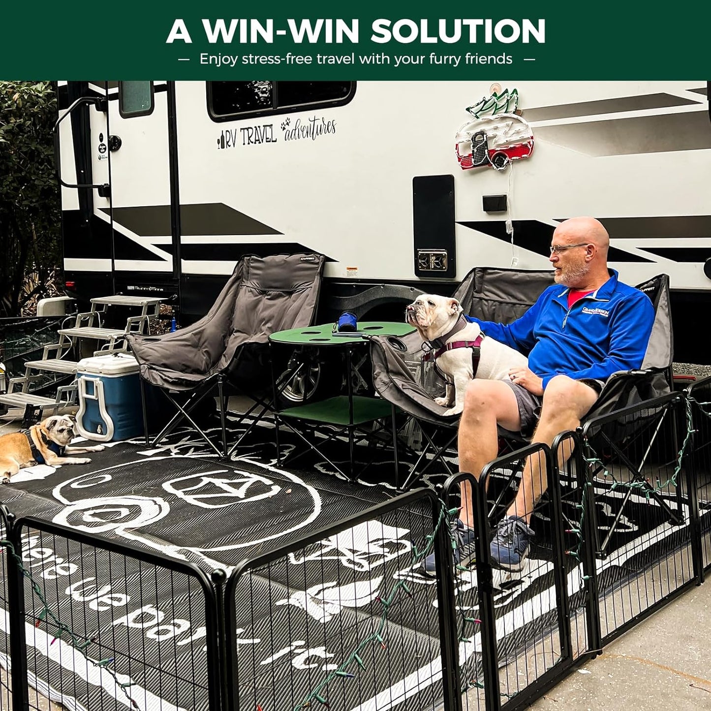 FXW Rollick Unleashed Dog Playpen for Indoor, Yard, RV Camping, 24 inch 32 Panels for Small and Puppy Dogs, Black│Patented