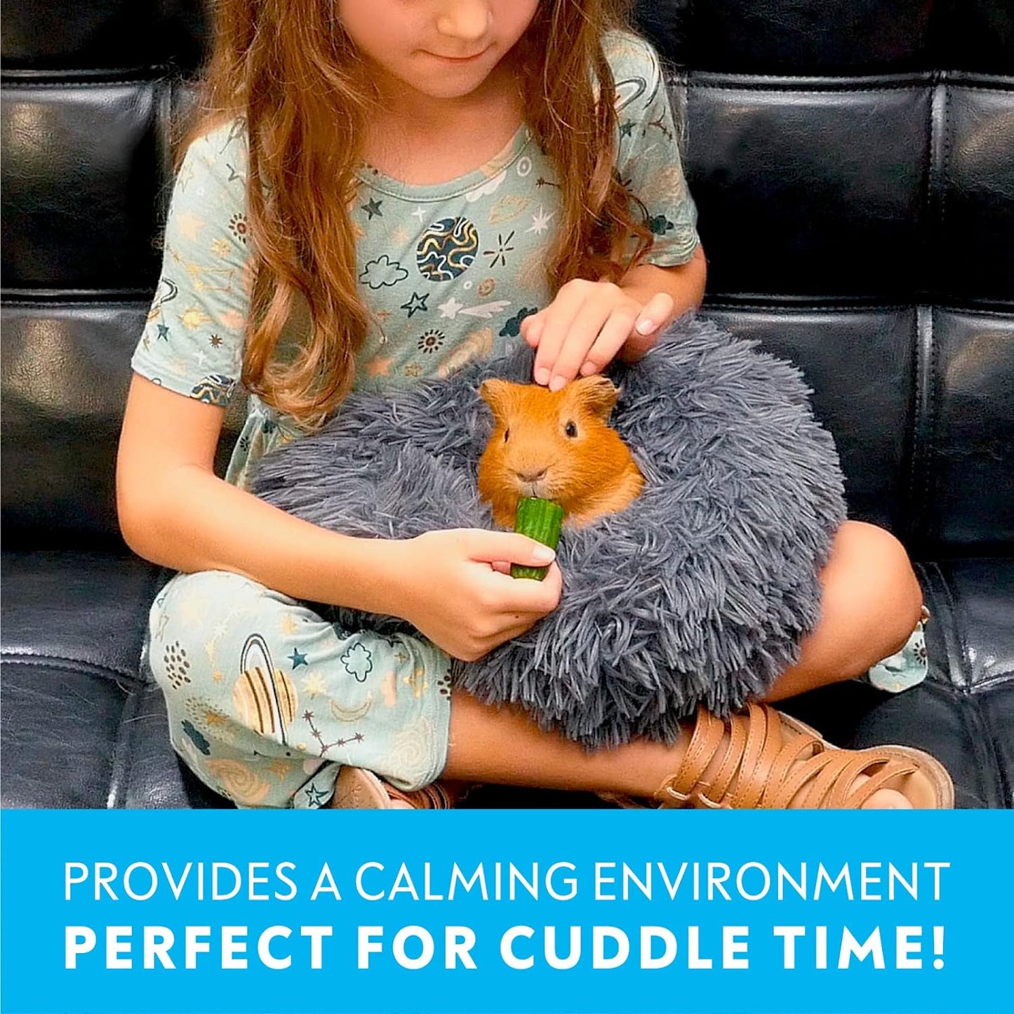 Paw Inspired Furr-O Burrowing Pet Bed with Zip-On Spandex and Fleece Bottoms for Guinea Pigs and Other Small Animals, Cozy Carrier, Hideout Enrichment Toy, Cage Accessories (Purple)