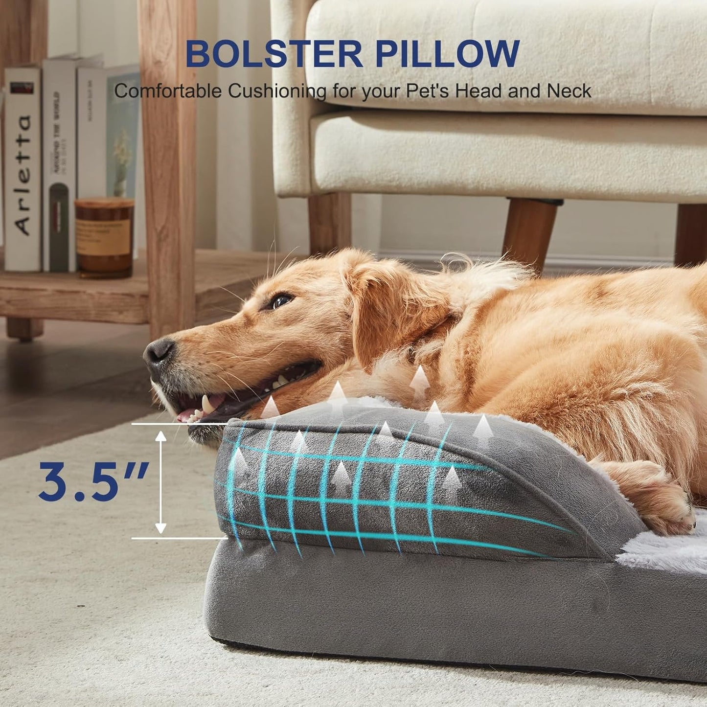 FURTIME Orthopedic Dog Beds Large Sized Dog, XL Washable Dog Sofa Bed for Large Dogs, Comfy Supportive Egg-Crate Foam Pet Couch Bed with Removable Cover, Waterproof Lining and Nonskid Bottom