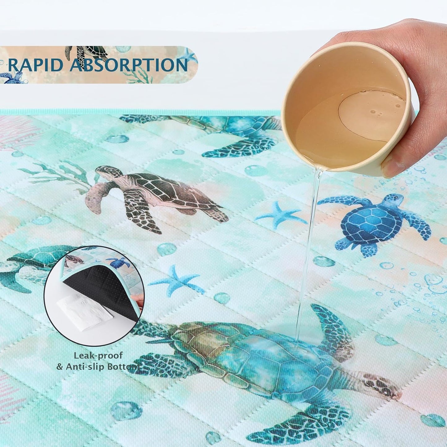 IEUUMLER Washable Pee Pads for Dogs, 1 Pack Reusable Waterproof Puppy Pads, Non-Slip Super Absorbent Dog Training Pad for Playpen Crate Bed EU012