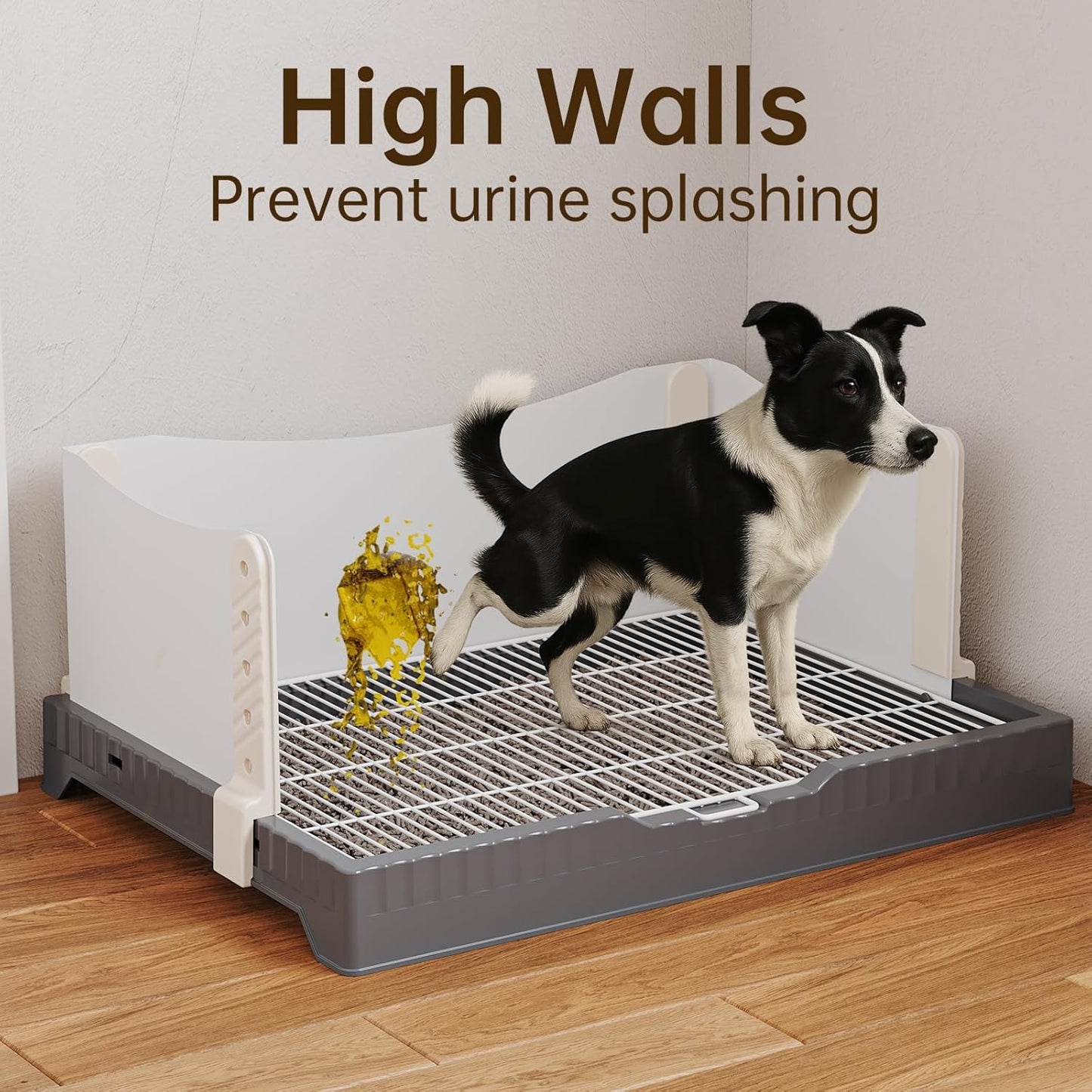 Oneluck Dog Litter Box with High Walls,30" x 22" Indoor Puppy Pee Pad Holder,Protection Wall Every Side for No Leak, Spill, Accident,Ideal for Medium Dog