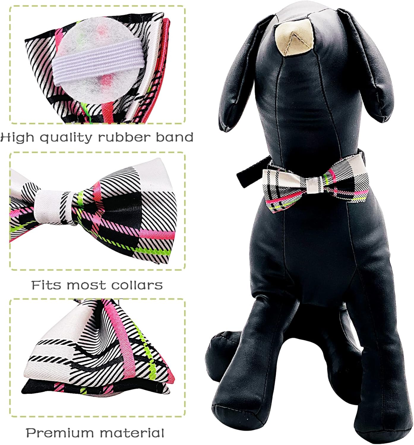 PET SHOW 10 Pack Small Dogs Collar Bowties Attachment Charms for Puppies Cats Embellishment Collars Accessories Bows Ties for Birthday Parties Holiday Wedding Supplies