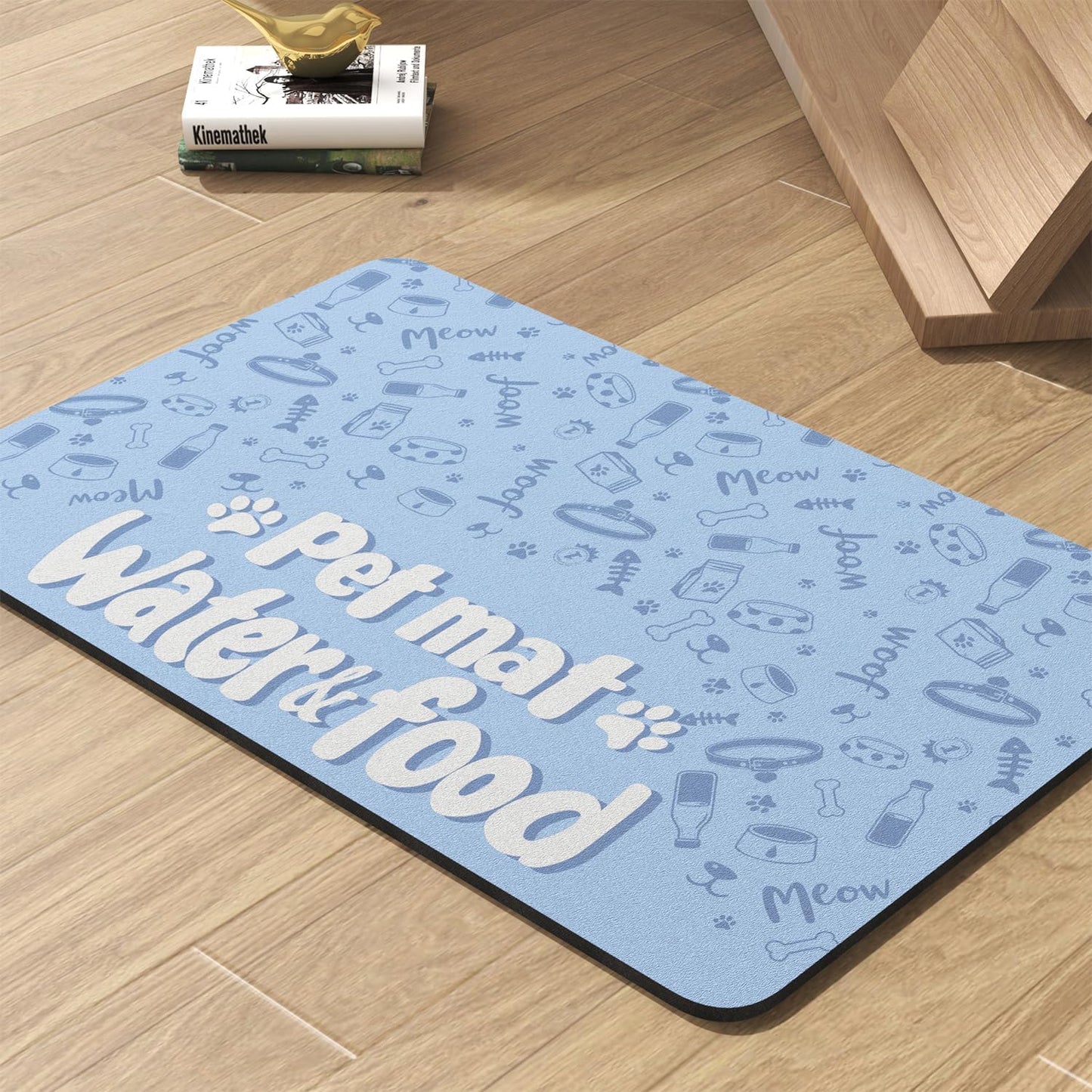 Pet Feeding Mat-Absorbent Dog Mat for Food and Water Bowl-No Stains Quick Dry Water Dispenser Mat-Dog Accessories Pet Supplies-Bowl for Messy Drinkers（PAW,23"x34"