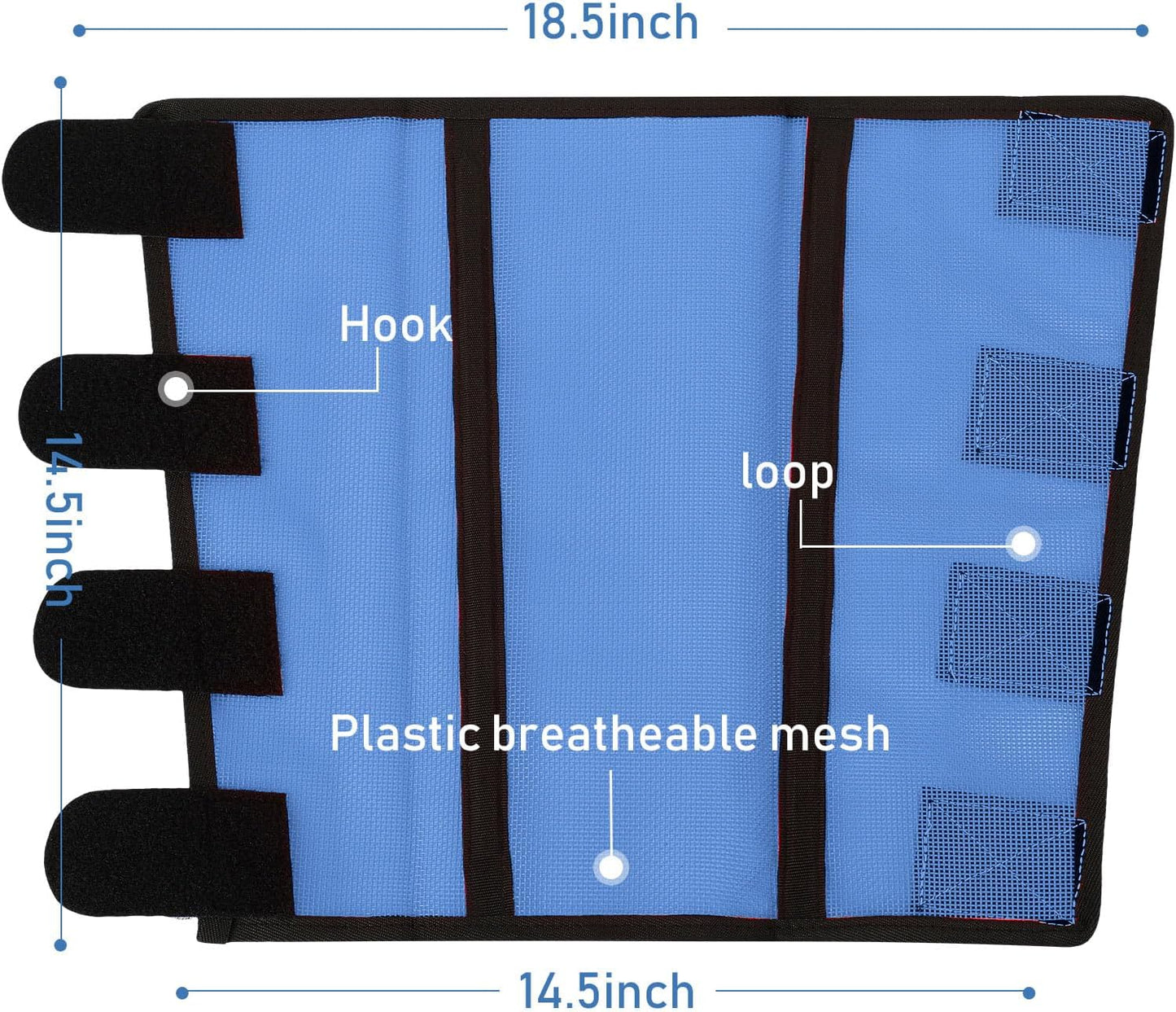 Jexine 12 Fly Boots for Horse Set of 12 Loose Breathable Mesh Horse Fly Sheets Protective Horse Leg Wraps Leggings for Preventing Flies and Mosquitoes Bites(Blue)